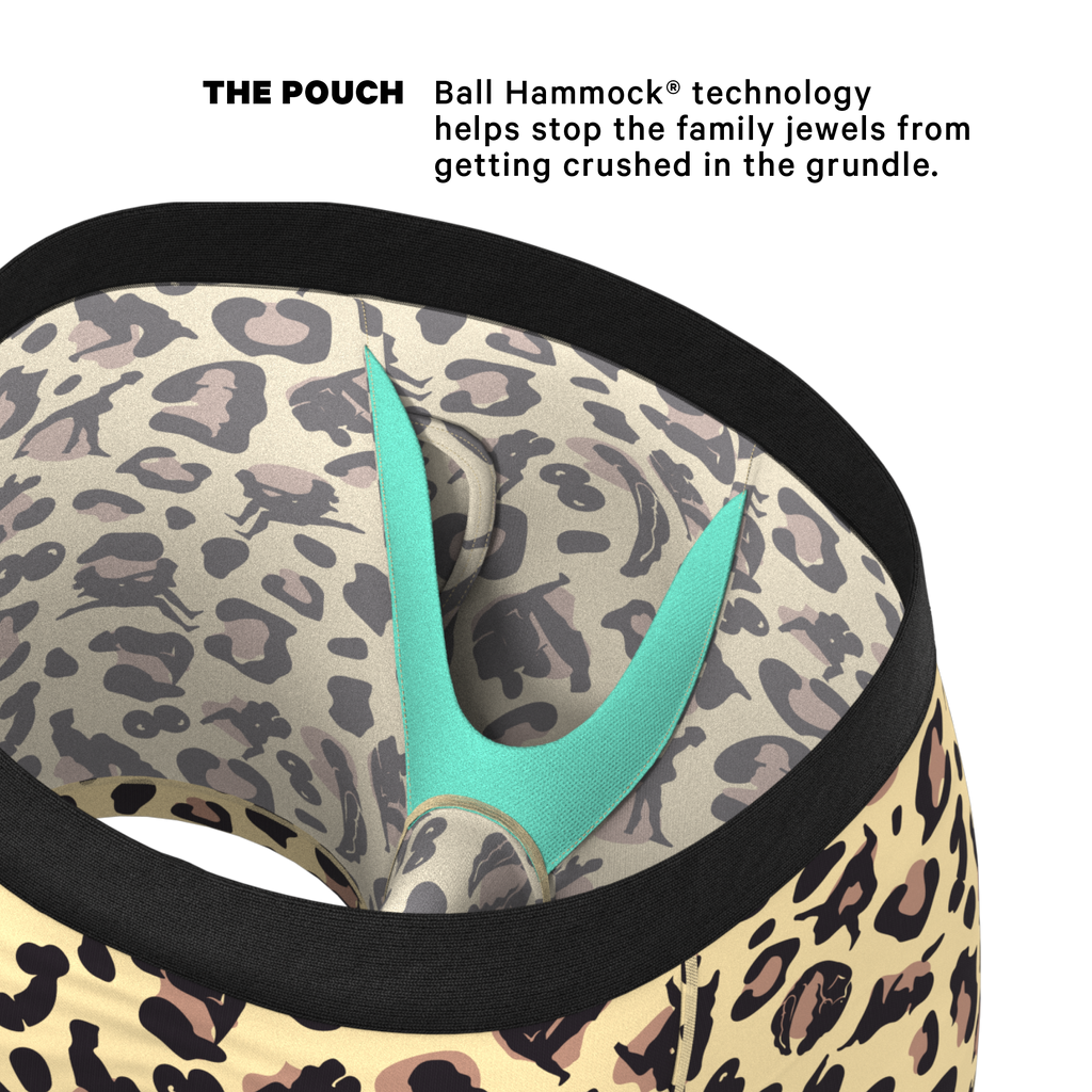 The Primal Passion | Naughty Cheetah Print Ball Hammock® Pouch Underwear With Fly - Shinesty