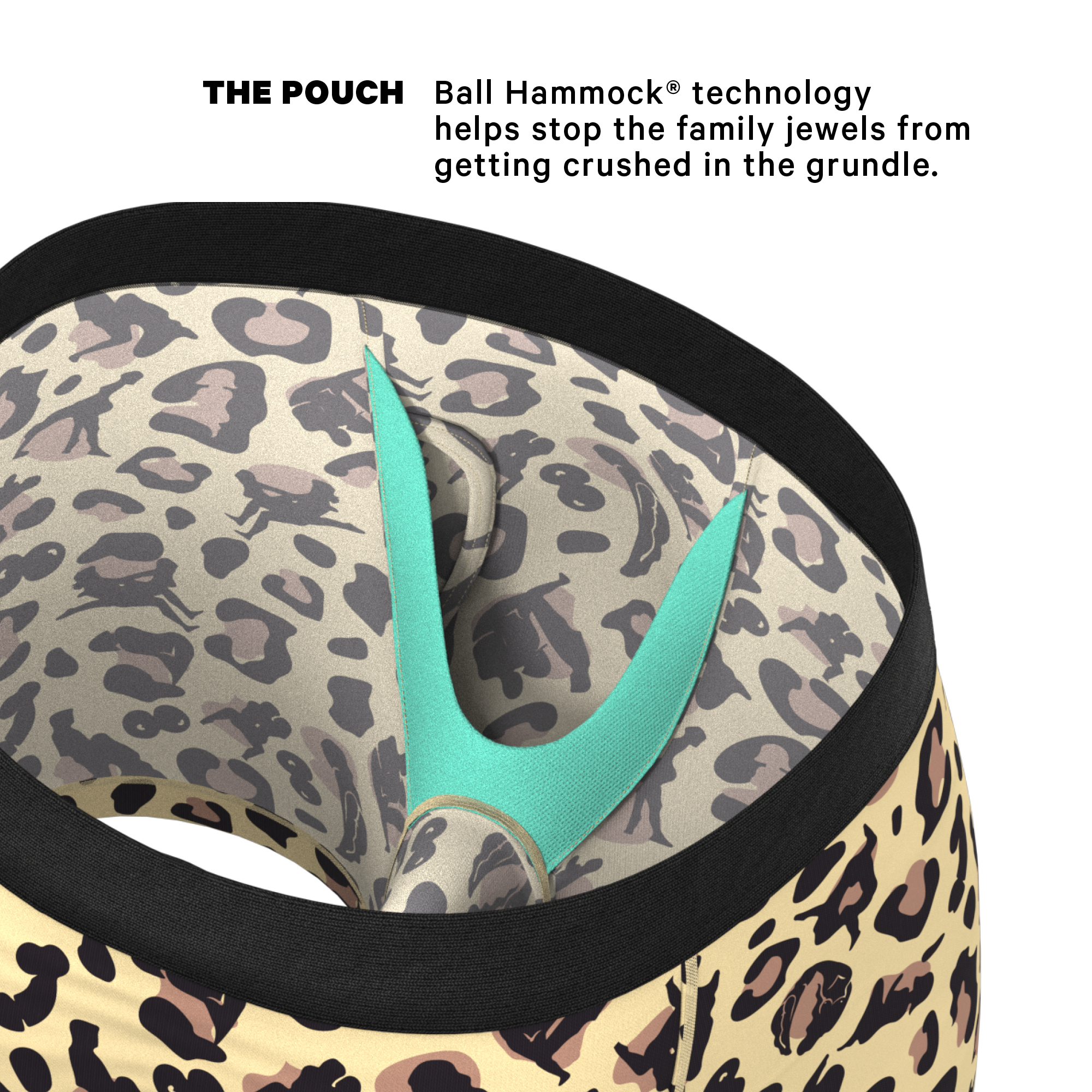 The Primal Passion | Naughty Cheetah Print Ball Hammock® Pouch Underwear With Fly - Shinesty