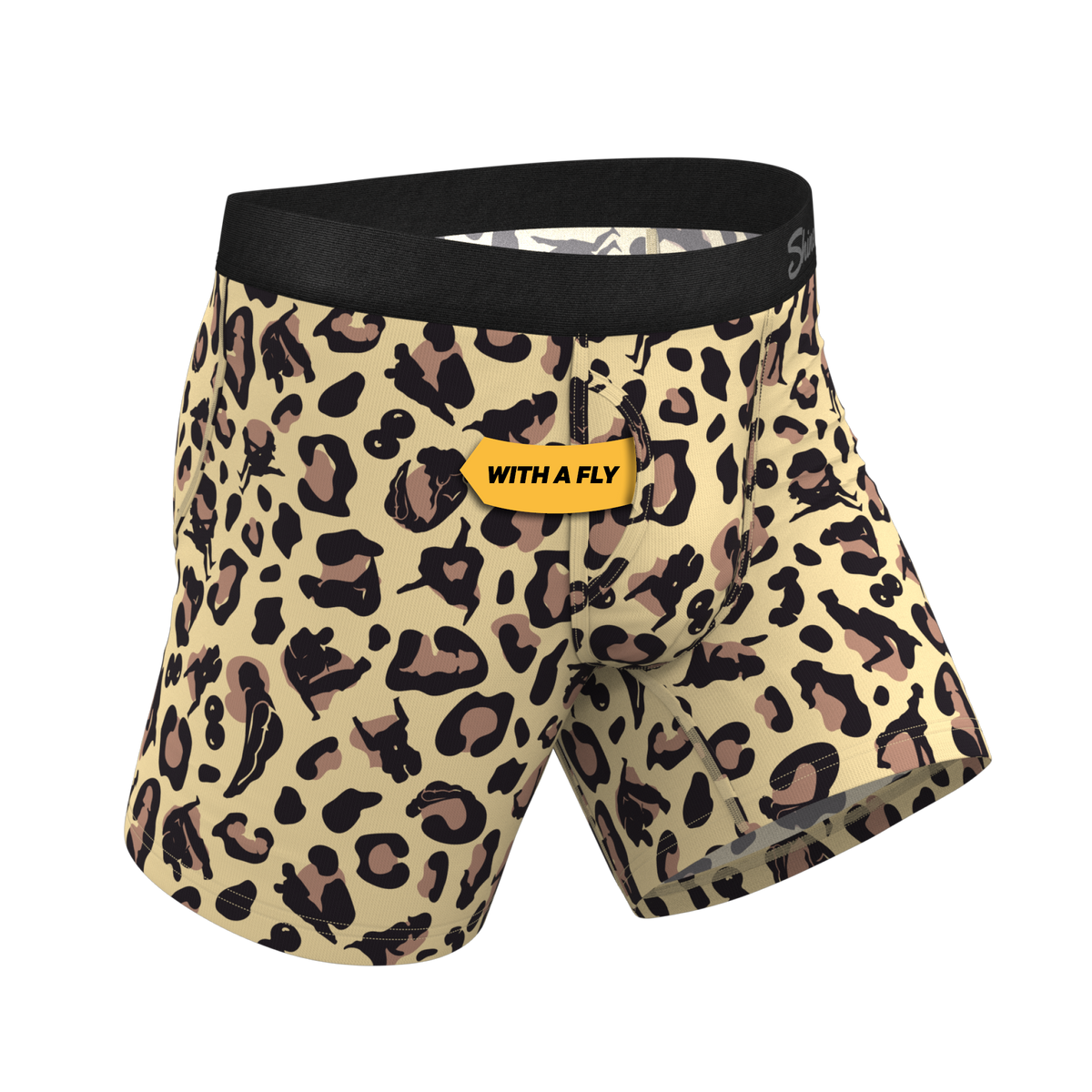 The Primal Passion | Naughty Cheetah Print Ball Hammock® Pouch Underwear With Fly - Shinesty