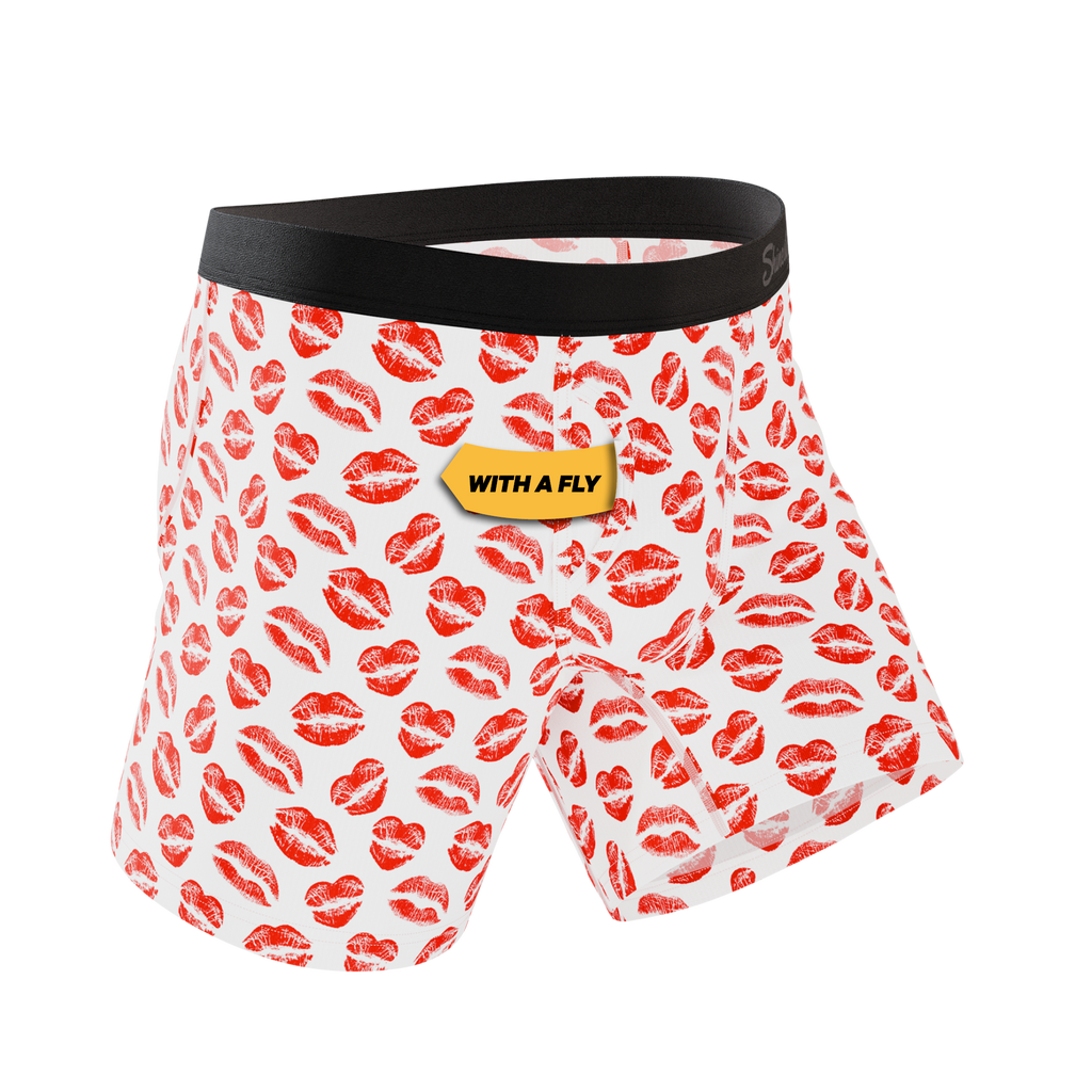 The Pucker Up | Lipstick Kiss Ball Hammock® Pouch Underwear With Fly - Shinesty