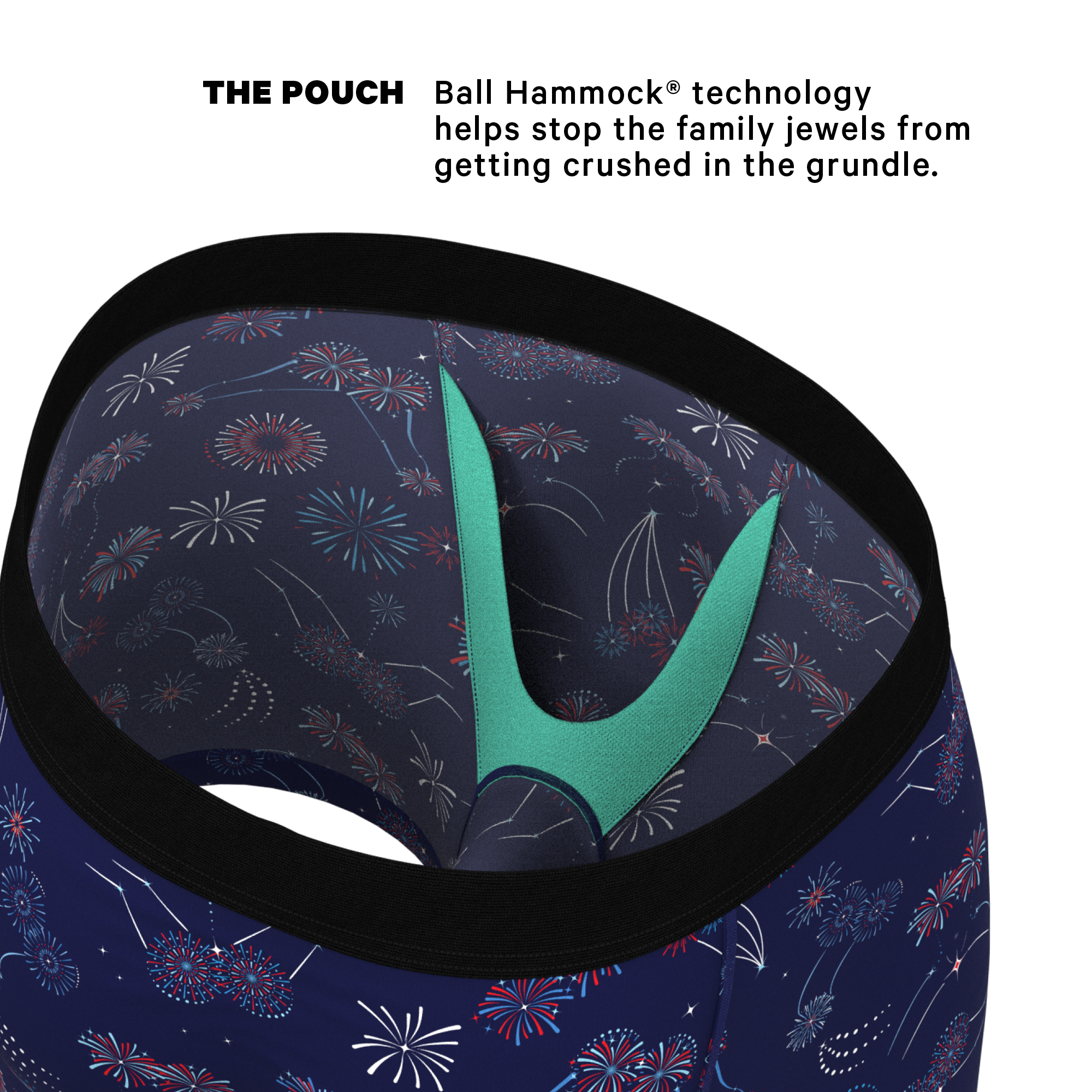 The Pyrotecnips | Naughty Fireworks Ball Hammock® Pouch Underwear - Shinesty