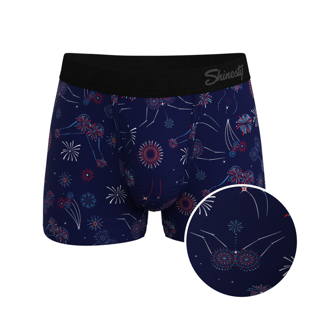 The Pyrotecnips | Naughty Fireworks Ball Hammock® Pouch Trunks Underwear - Shinesty