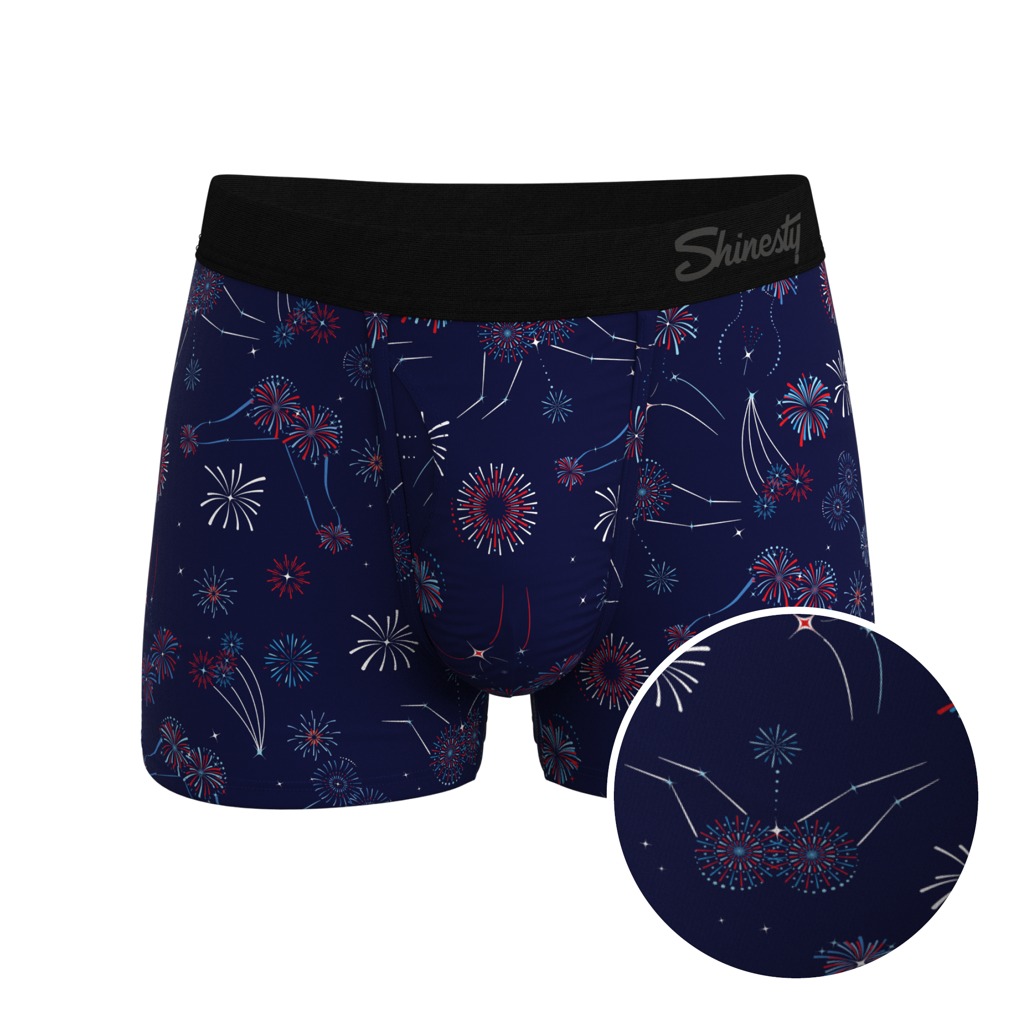 The Pyrotecnips | Naughty Fireworks Ball Hammock® Pouch Trunks Underwear - Shinesty