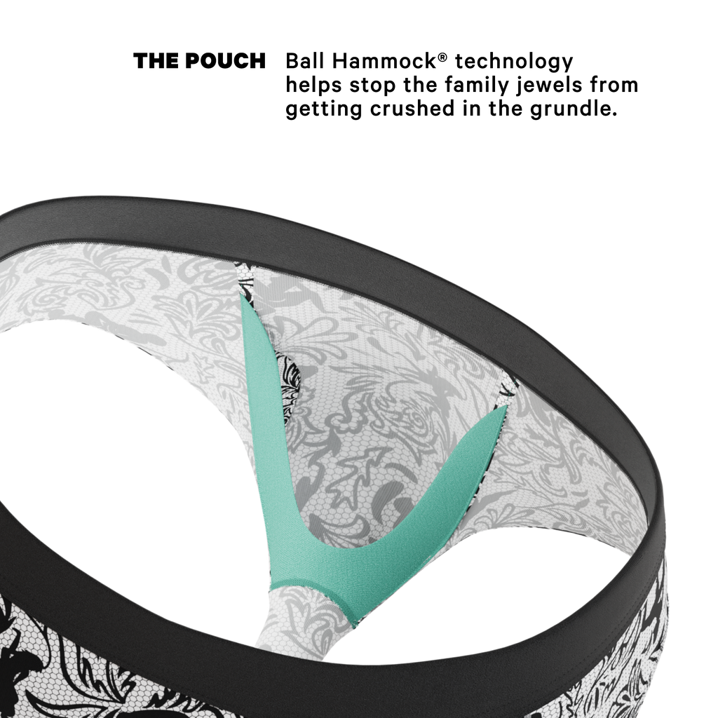 The Racy & Lacy | Provocative Lace Print Ball Hammock® Pouch Underwear Briefs - Shinesty