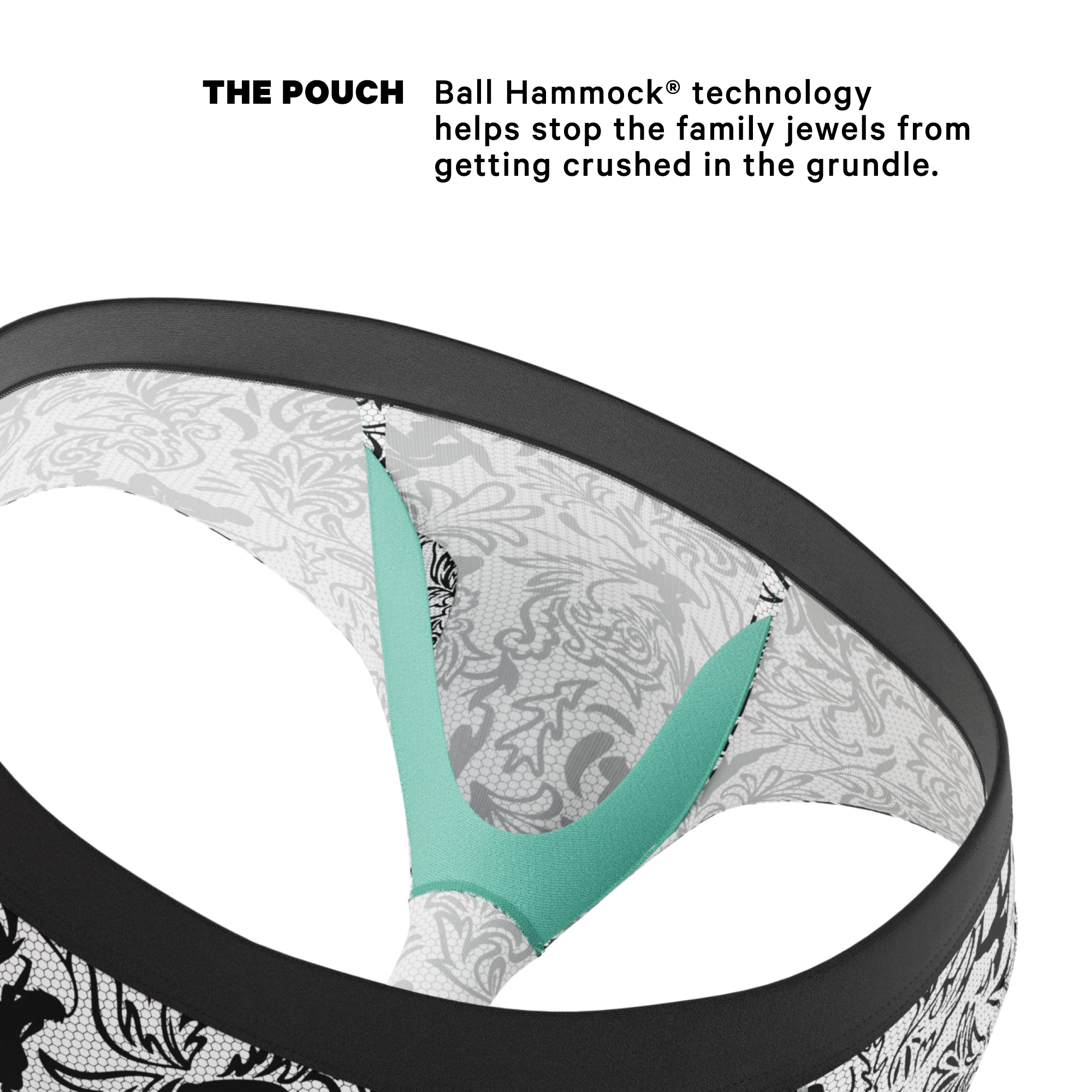 The Racy & Lacy | Provocative Lace Print Ball Hammock® Pouch Underwear Briefs - Shinesty