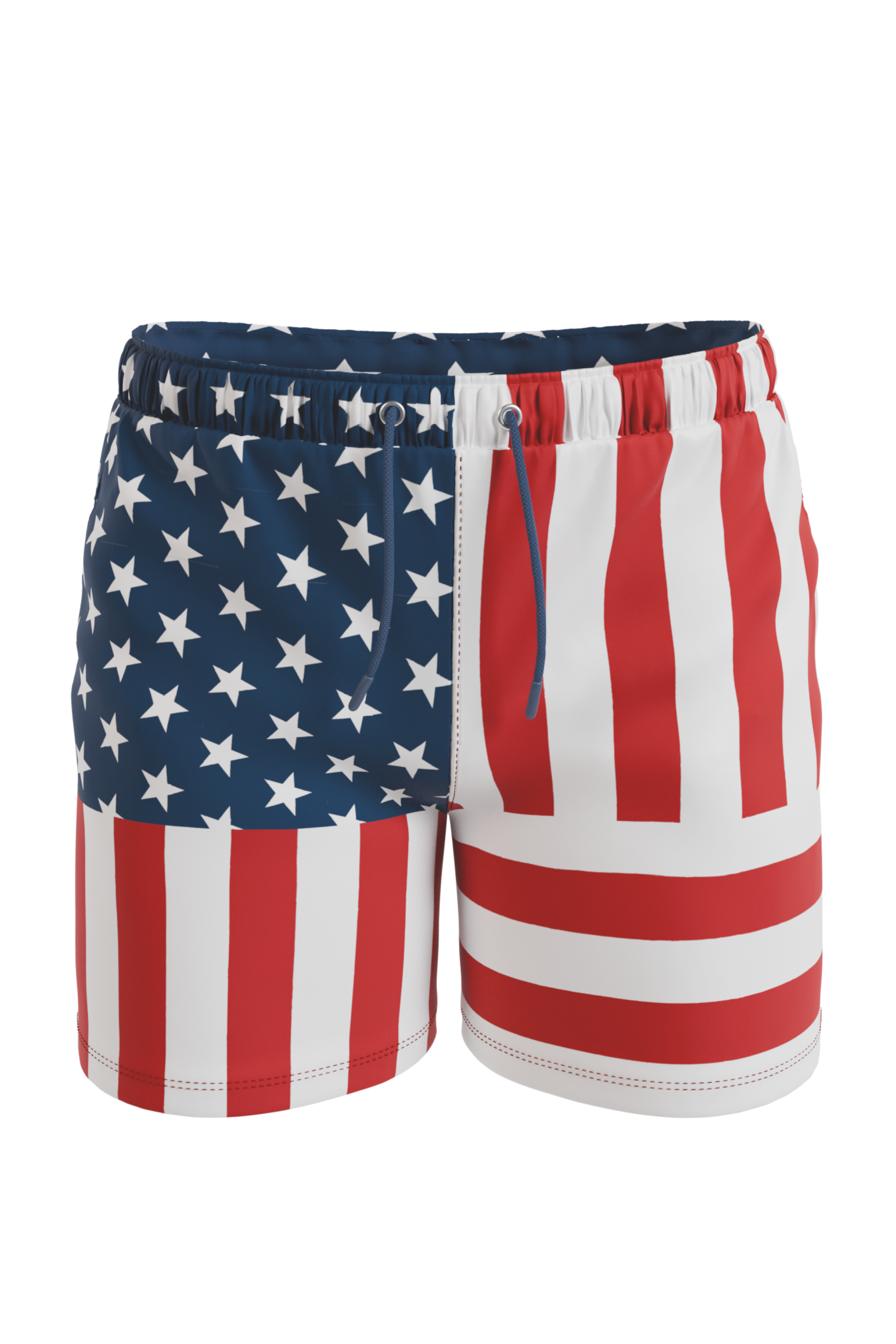 The Reagans | American Flag Patch Ball Hammock® Pouch 8" Swim Trunks - Shinesty