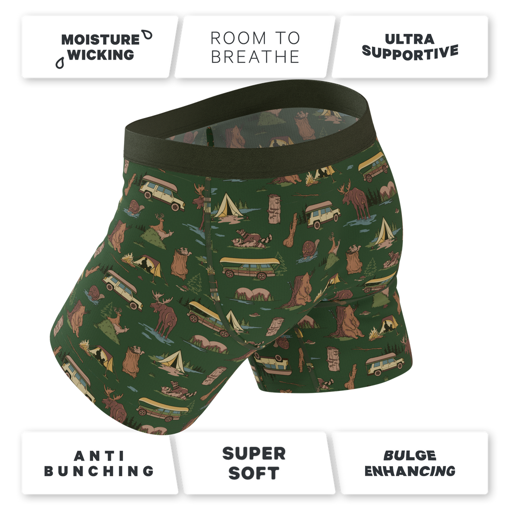 The Really Happy Camper | Camping Ball Hammock® Pouch Underwear With Fly - Shinesty