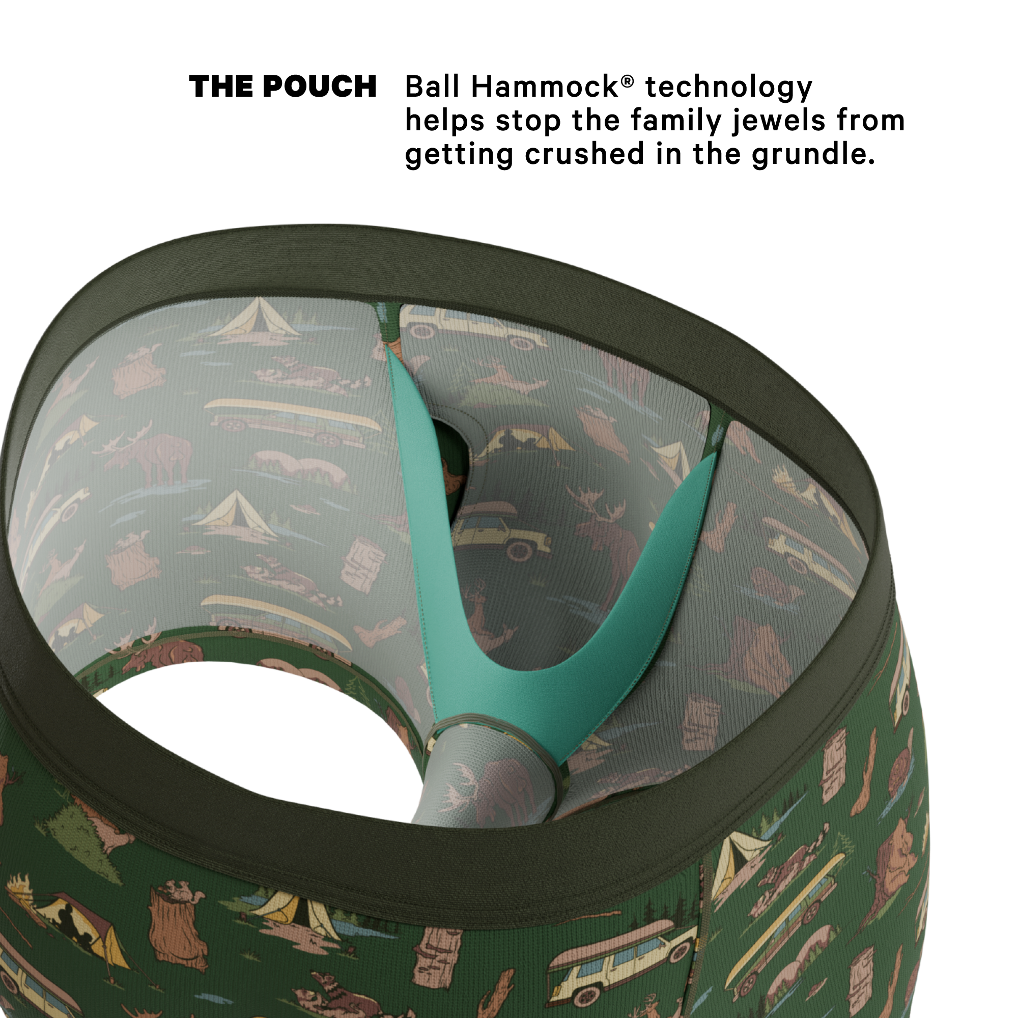 The Really Happy Camper | Camping Ball Hammock® Pouch Trunks Underwear - Shinesty