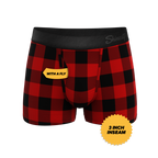 The Red & Black Lumberjack | Buffalo Check Ball Hammock® Pouch Trunks Underwear - Shinesty