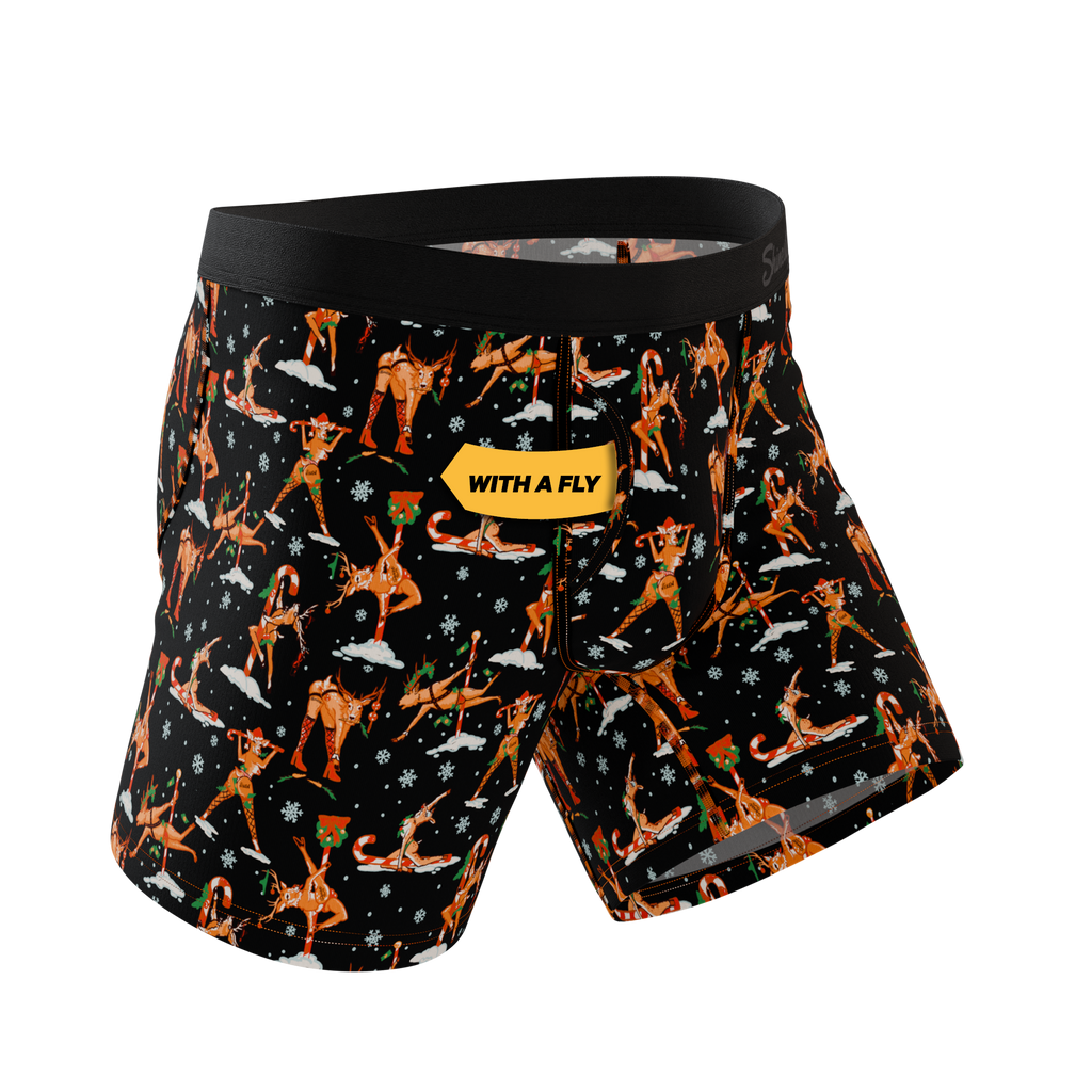 The Rein Dance | Christmas Reindeer Ball Hammock® Pouch Underwear With Fly - Shinesty
