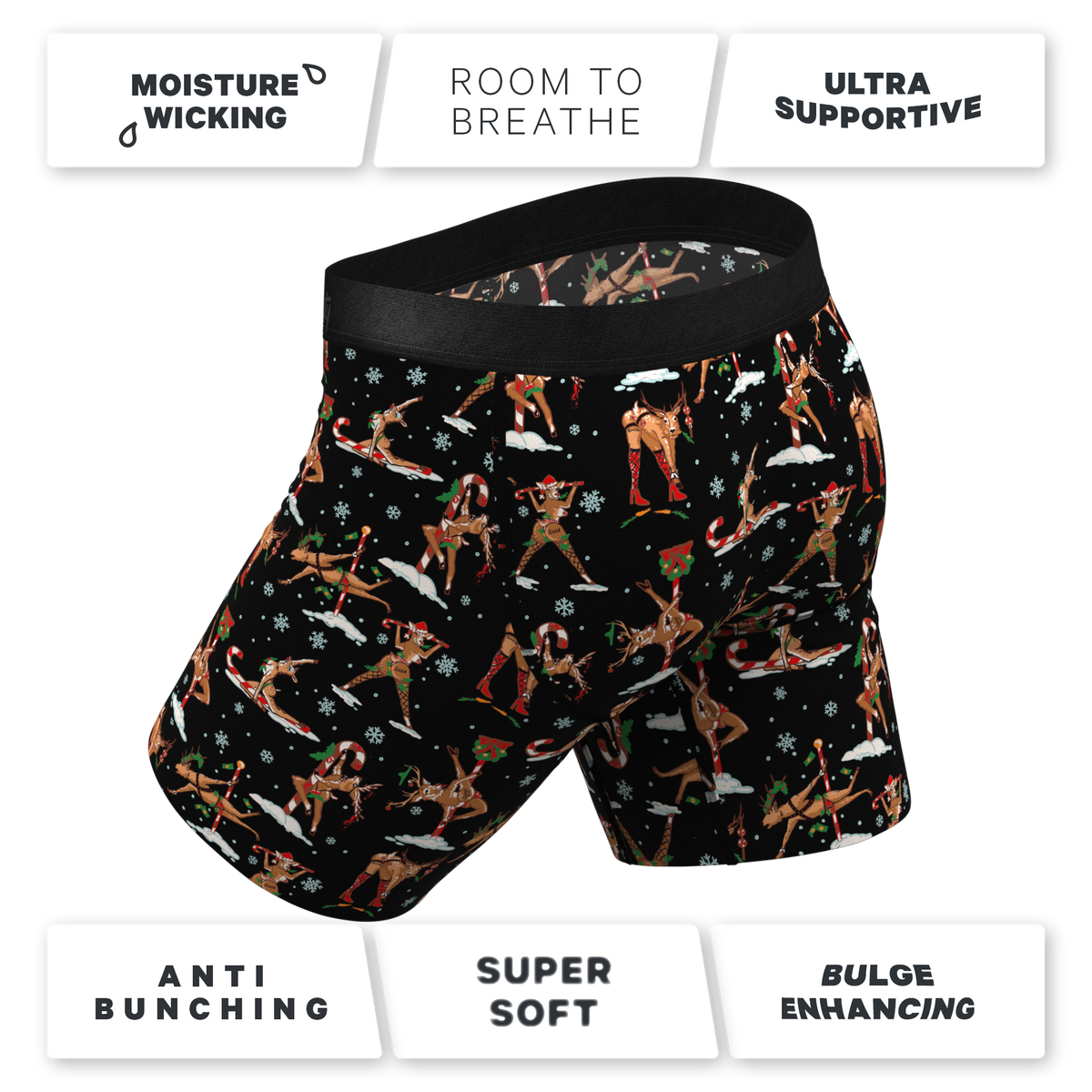 The Rein Dance | Christmas Reindeer Ball Hammock® Boxer - Long Leg - Shinesty