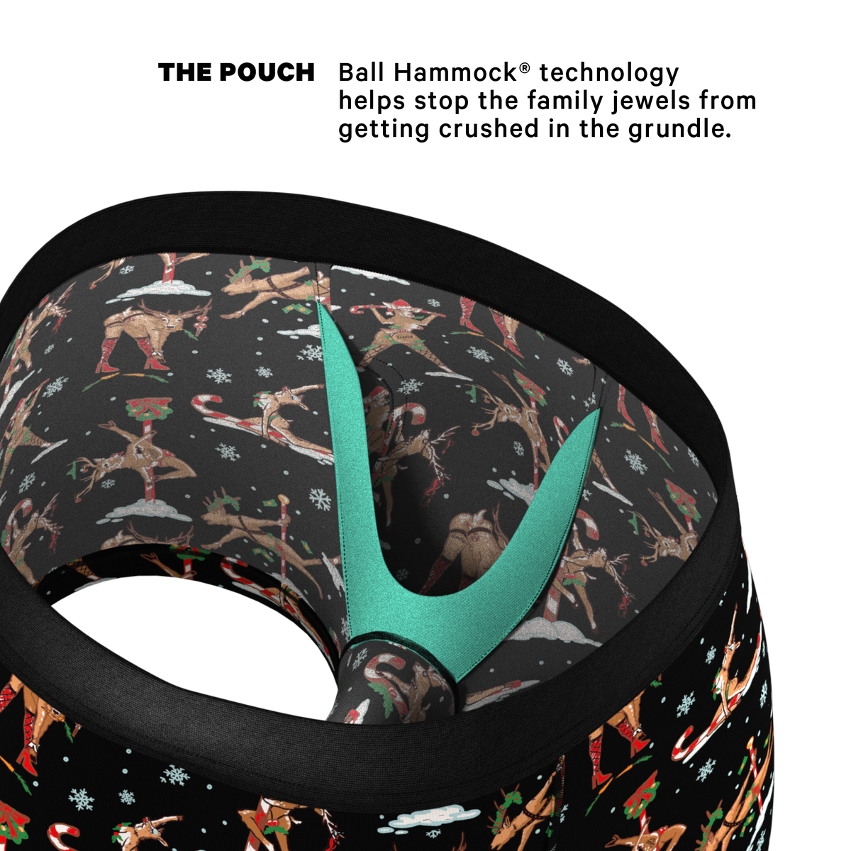 The Rein Dance | Christmas Reindeer Ball Hammock® Pouch Trunks Underwear - Shinesty