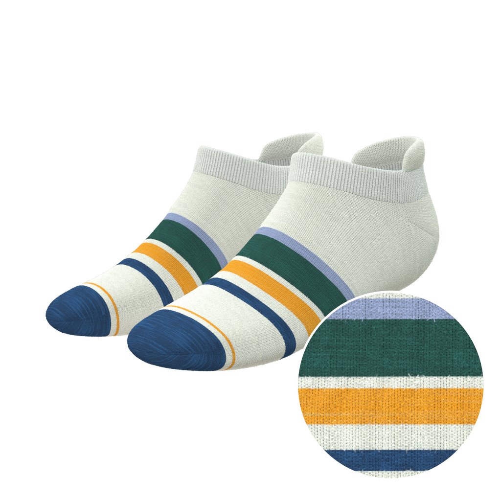 The Retro Actives | Retro Stripe Heel Hammock™ Ankle Socks - Shinesty