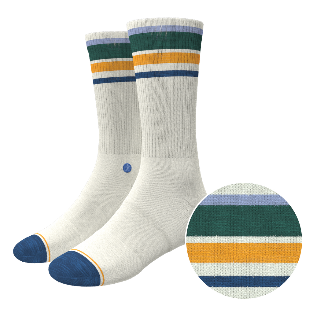 The Retro Actives | Retro Stripe Heel Hammock™ Crew Socks - Shinesty