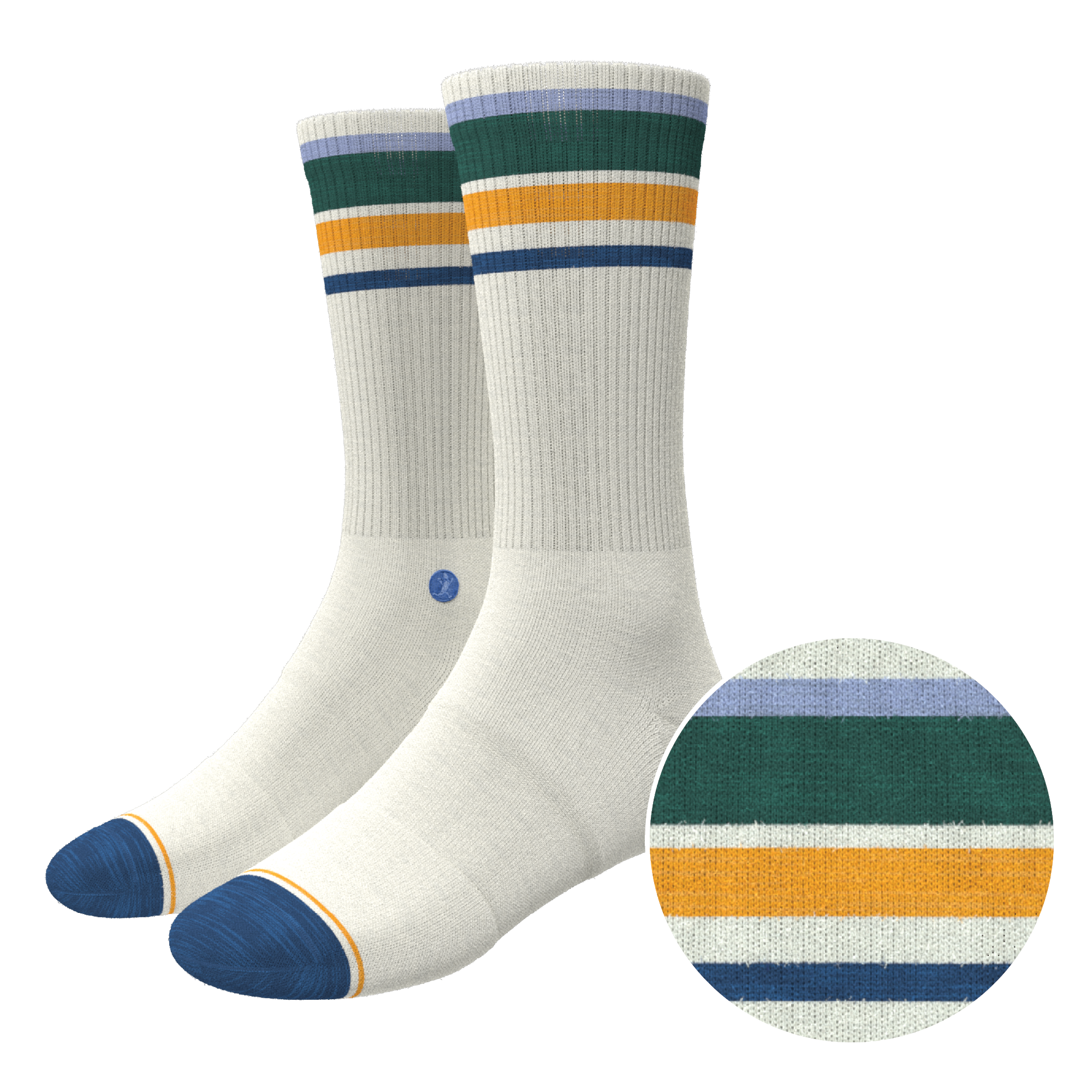 The Retro Actives | Retro Stripe Heel Hammock™ Crew Socks - Shinesty