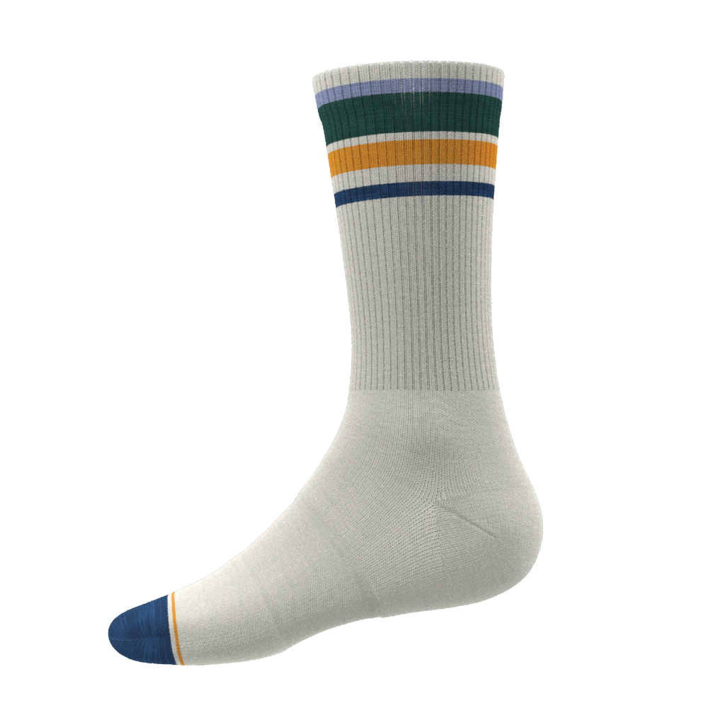 The Retro Actives | Retro Stripe Heel Hammock™ Crew Socks - Shinesty