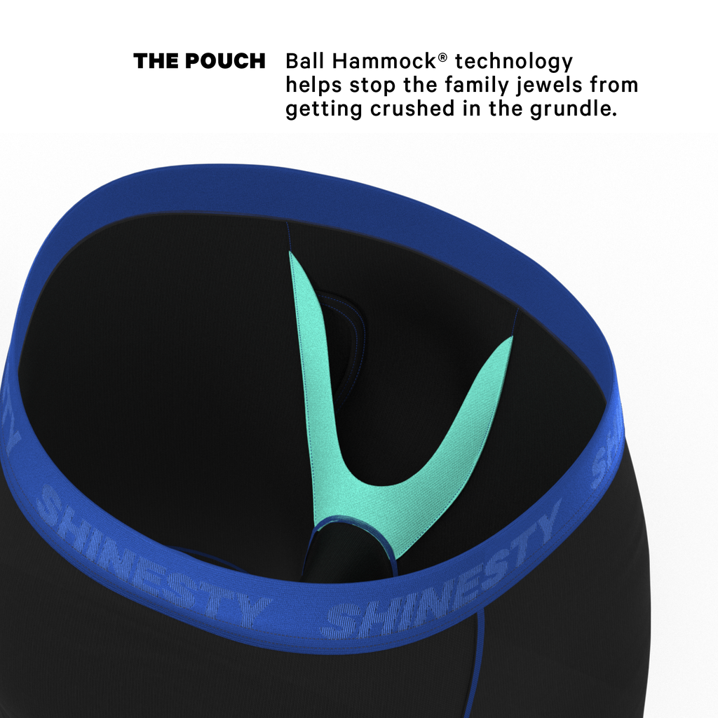 The Rhythm & Blues | Black and Blue Ball Hammock® Boxer - Long Leg - Shinesty