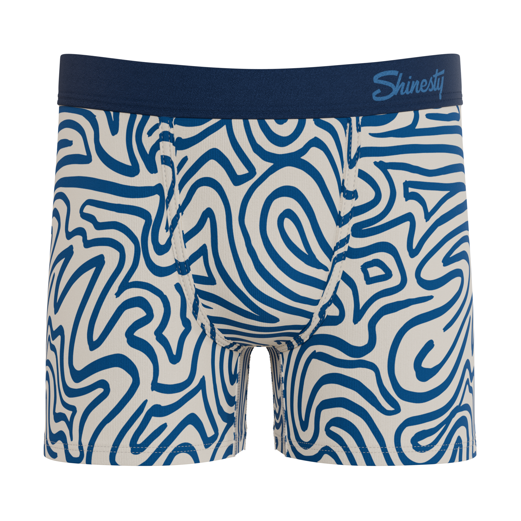 The Rio Grande | Abstract Navy Line Youth Boxer Briefs - Shinesty