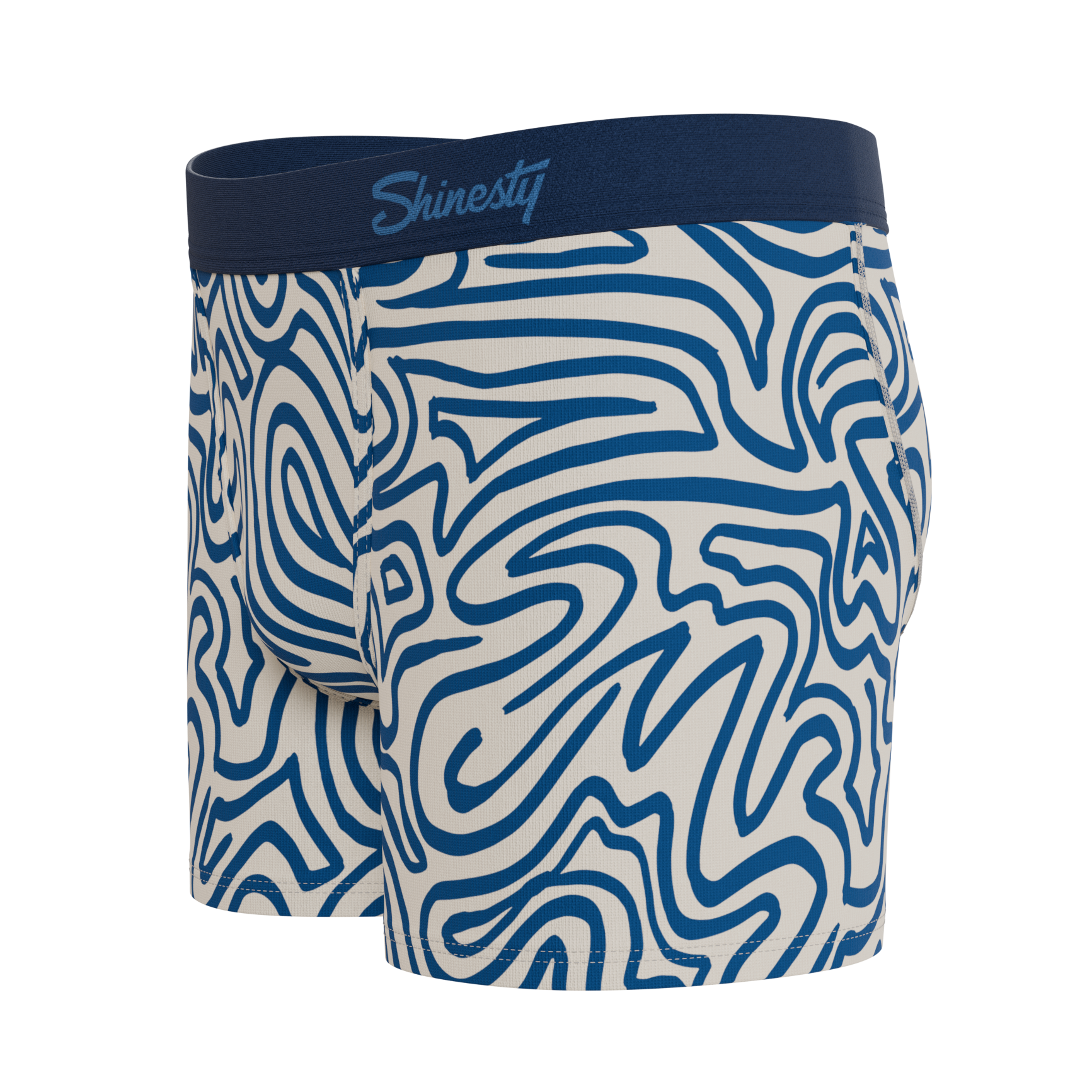The Rio Grande | Abstract Navy Line Youth Boxer Briefs - Shinesty