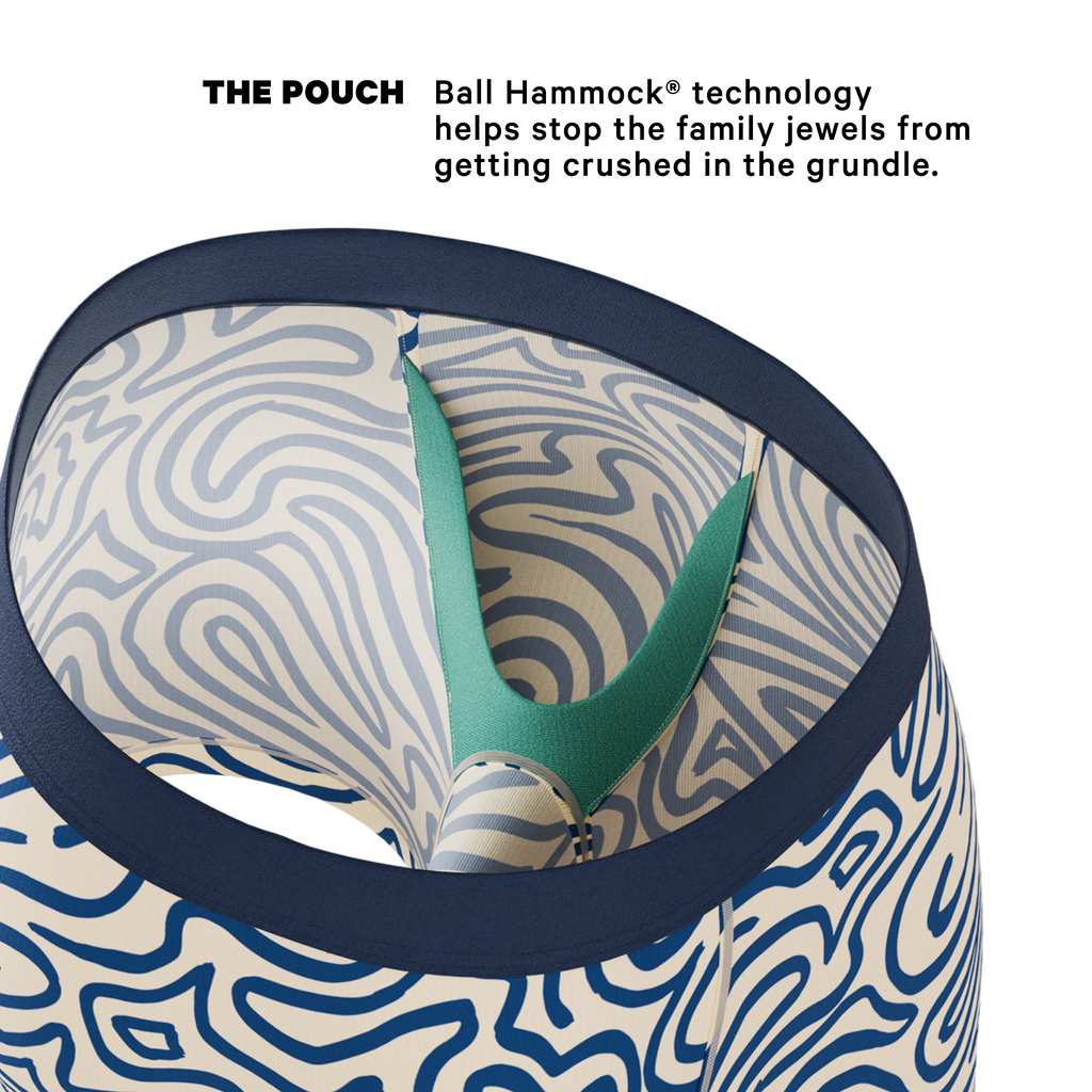 The Rio Grande | Abstract Navy Line Ball Hammock® Pouch Underwear - Shinesty