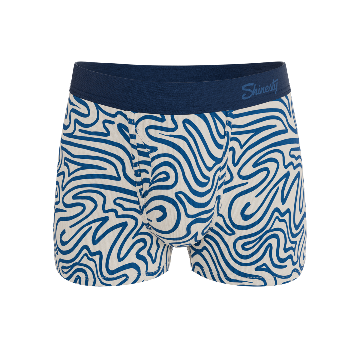 The Rio Grande | Abstract Navy Line Ball Hammock® Pouch Trunks Underwear - Shinesty