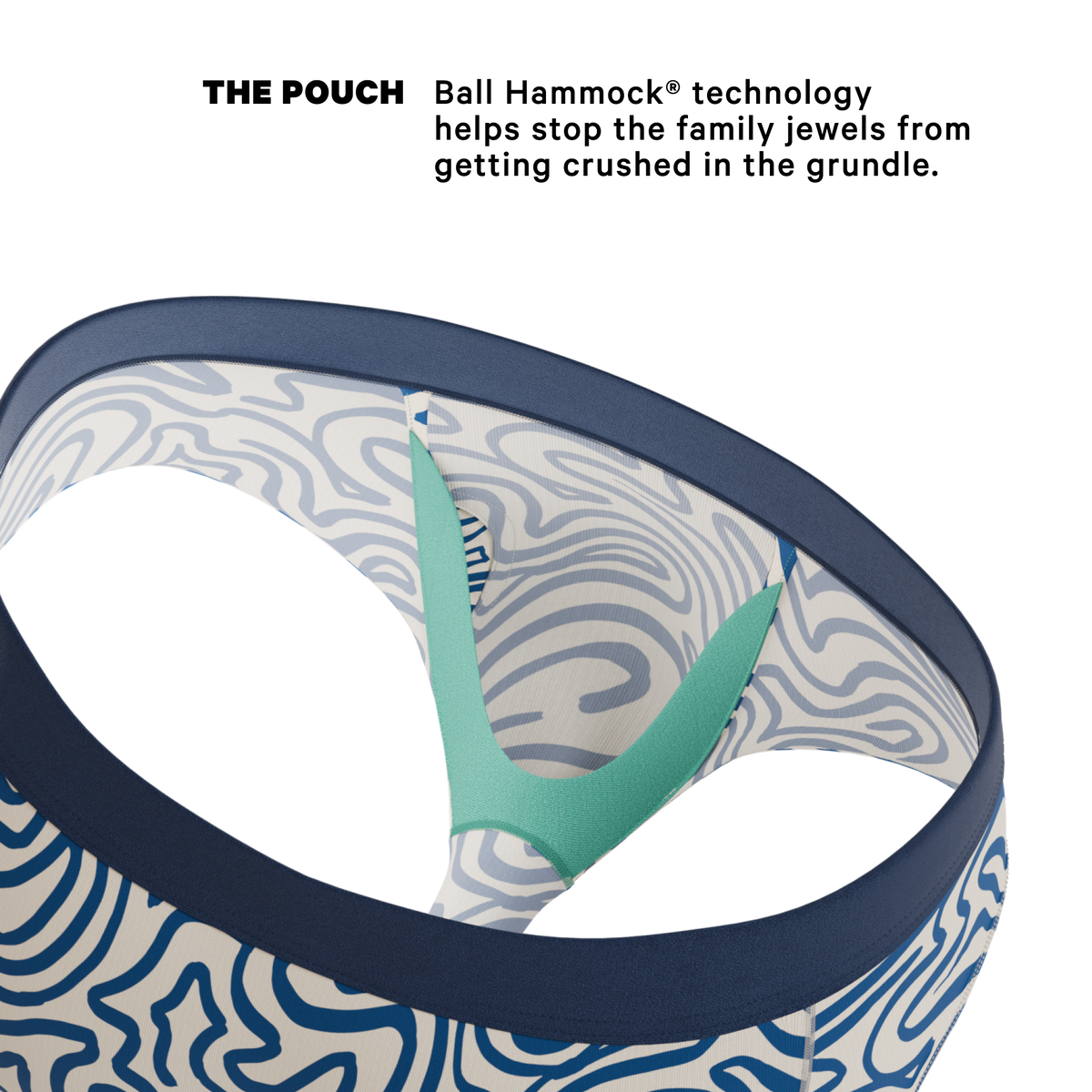 The Rio Grande | Abstract Navy Line Ball Hammock® Pouch Underwear Briefs - Shinesty