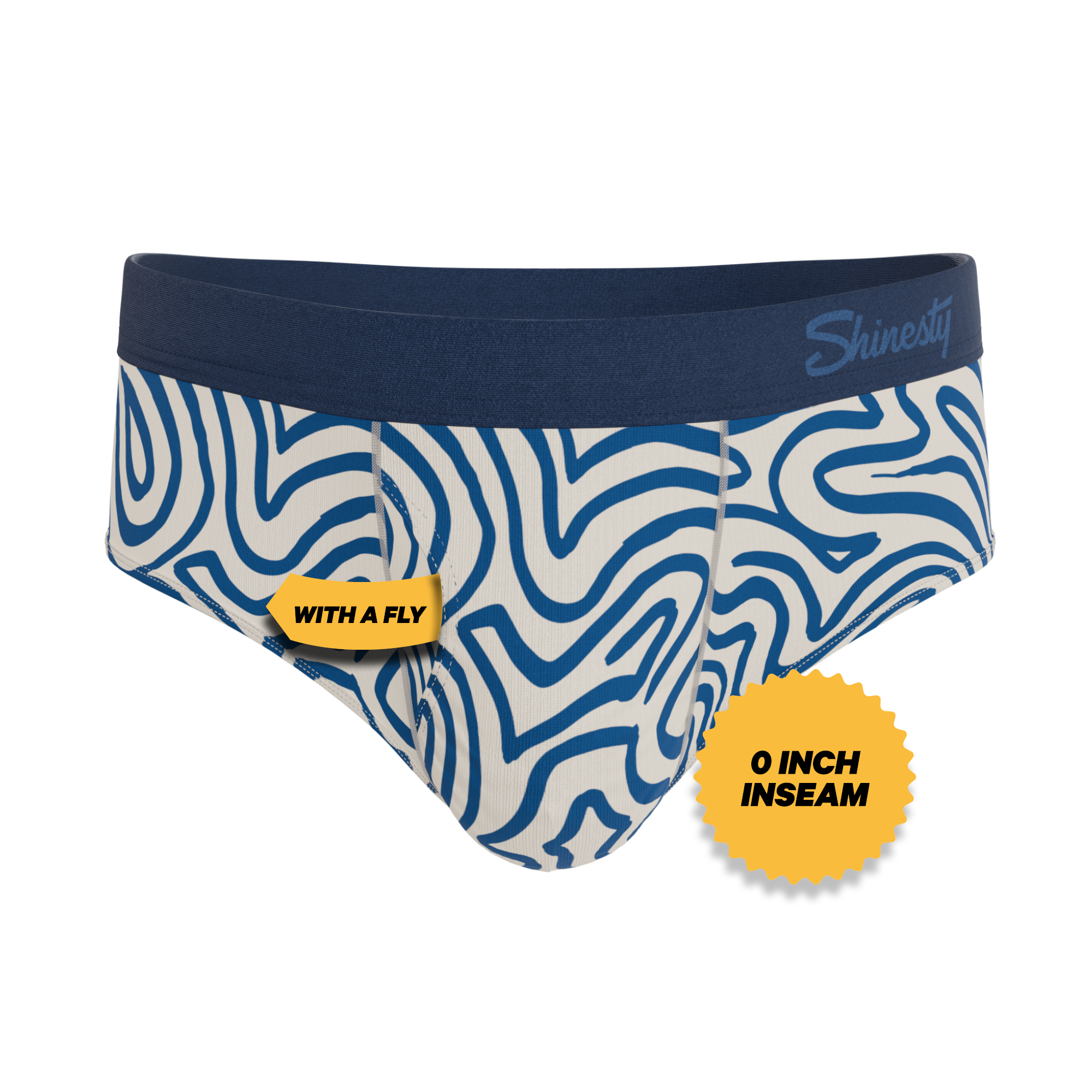 The Rio Grande | Abstract Navy Line Ball Hammock® Pouch Underwear Briefs - Shinesty