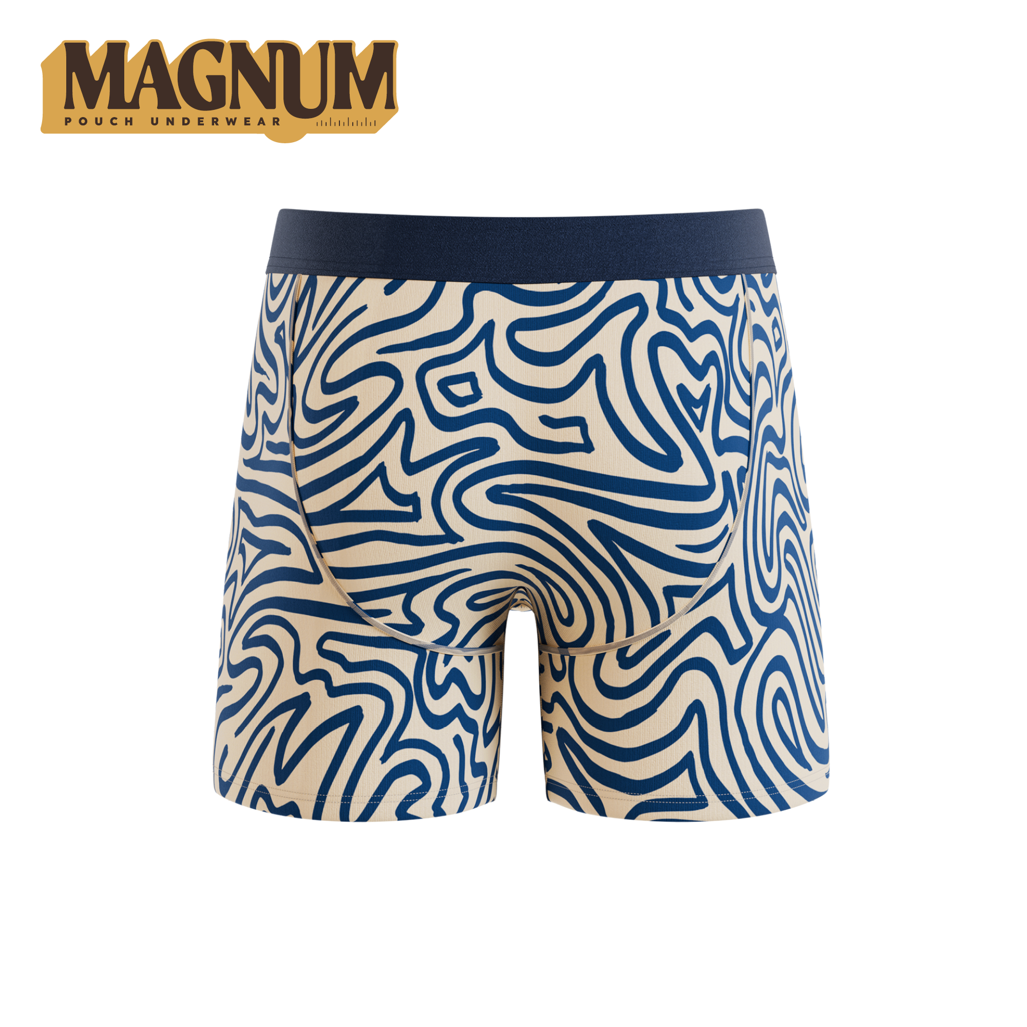 The Rio Grande | Abstract Navy Line Ball Hammock® Magnum Big Pouch Underwear - Shinesty
