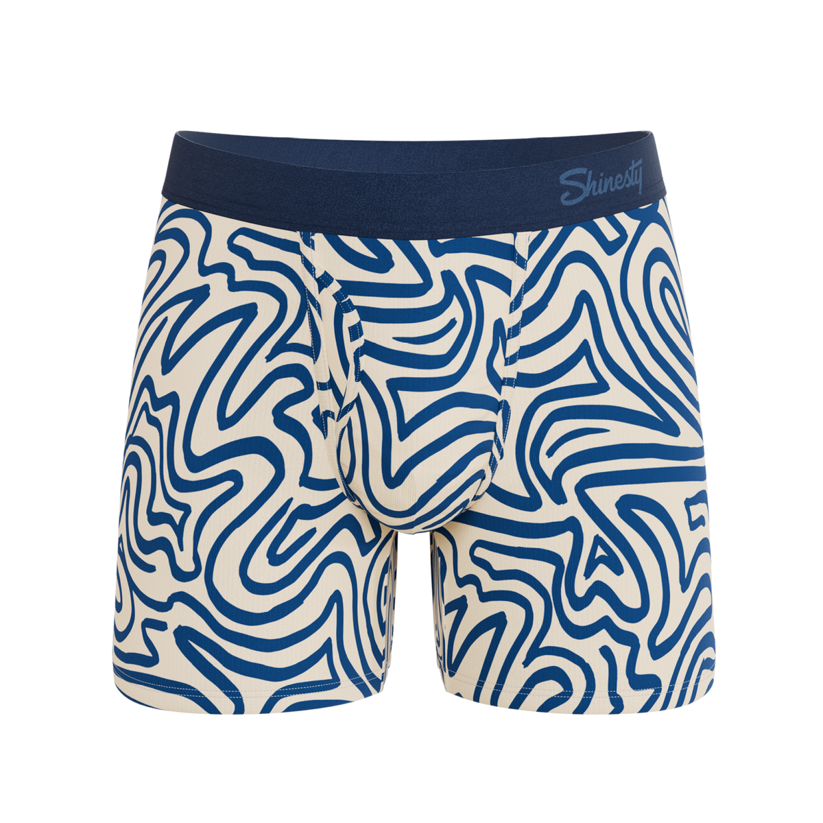 The Rio Grande | Abstract Navy Line Ball Hammock® Magnum Big Pouch Underwear - Shinesty