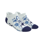 The Risqué Rorschach | Naughty Blue Willow Heel Hammock™ Ankle Socks - Shinesty