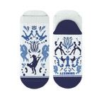 The Risqué Rorschach | Naughty Blue Willow Heel Hammock™ Ankle Socks - Shinesty