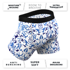 The Risqué Rorschach  | Blue Willow Ball Hammock® Pouch Underwear With Fly - Shinesty