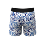 The Risqué Rorschach  | Blue Willow Ball Hammock® Pouch Underwear With Fly - Shinesty