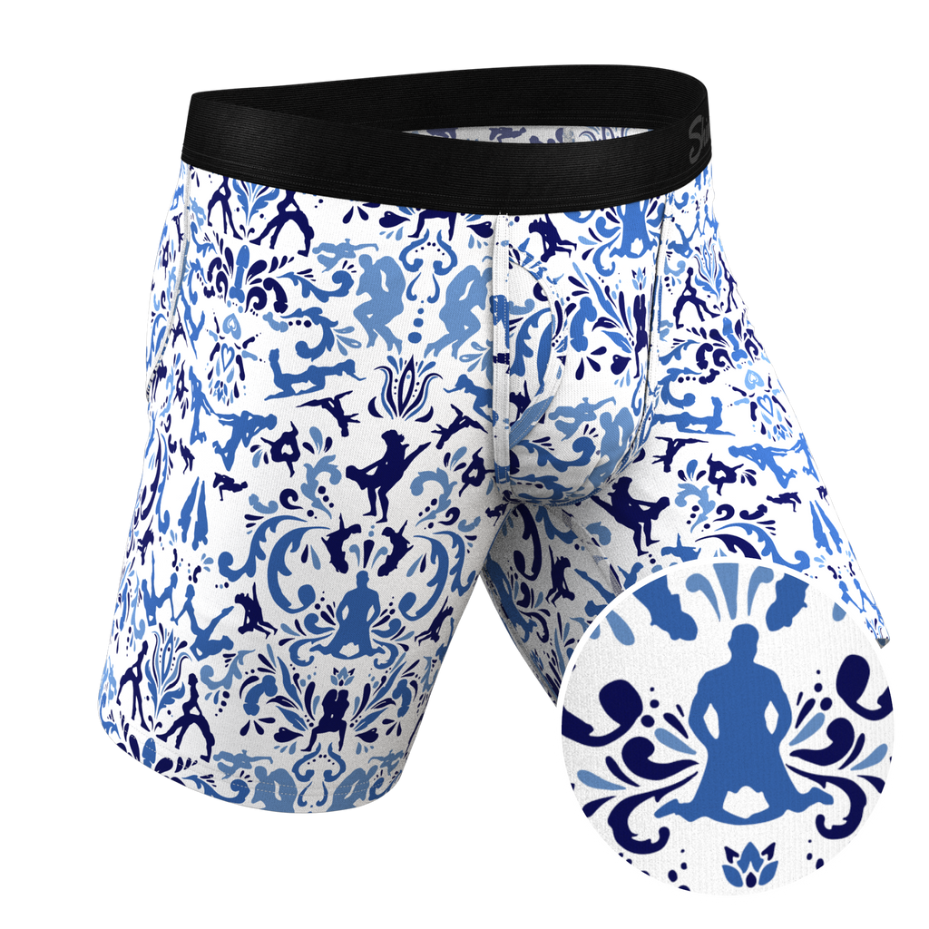 The Risqué Rorschach | Blue Willow Ball Hammock® Boxer - Long Leg - Shinesty