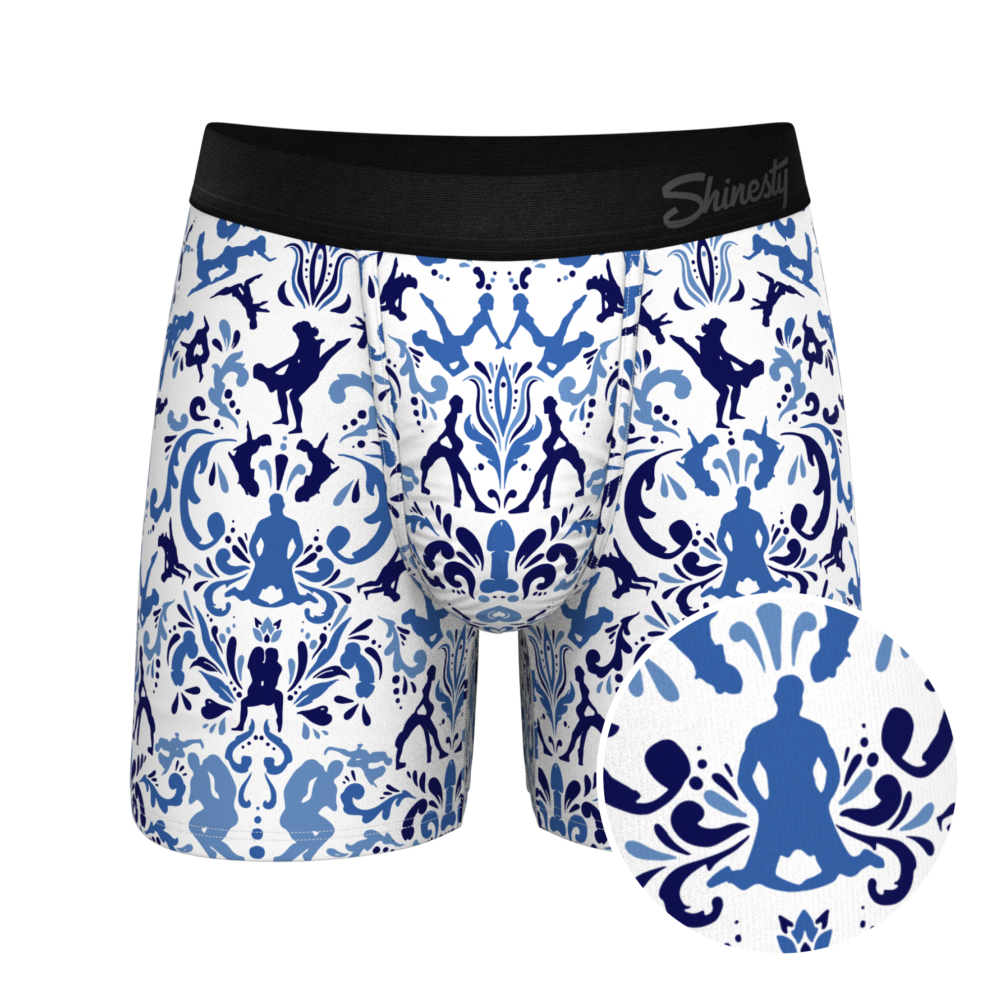 The Risqué Rorschach  | Blue Willow Ball Hammock® Pouch Underwear - Shinesty