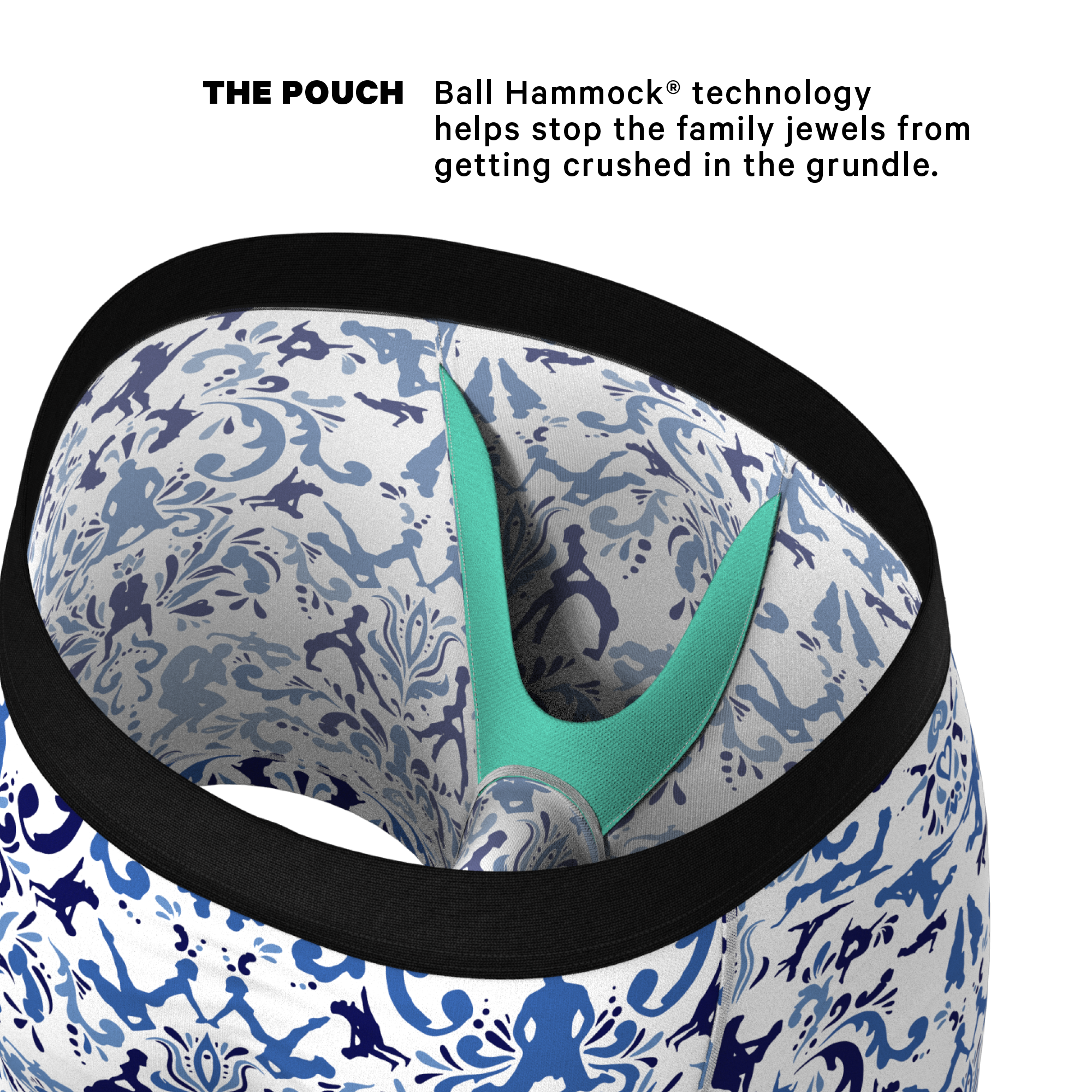 The Risqué Rorschach  | Blue Willow Ball Hammock® Pouch Underwear - Shinesty