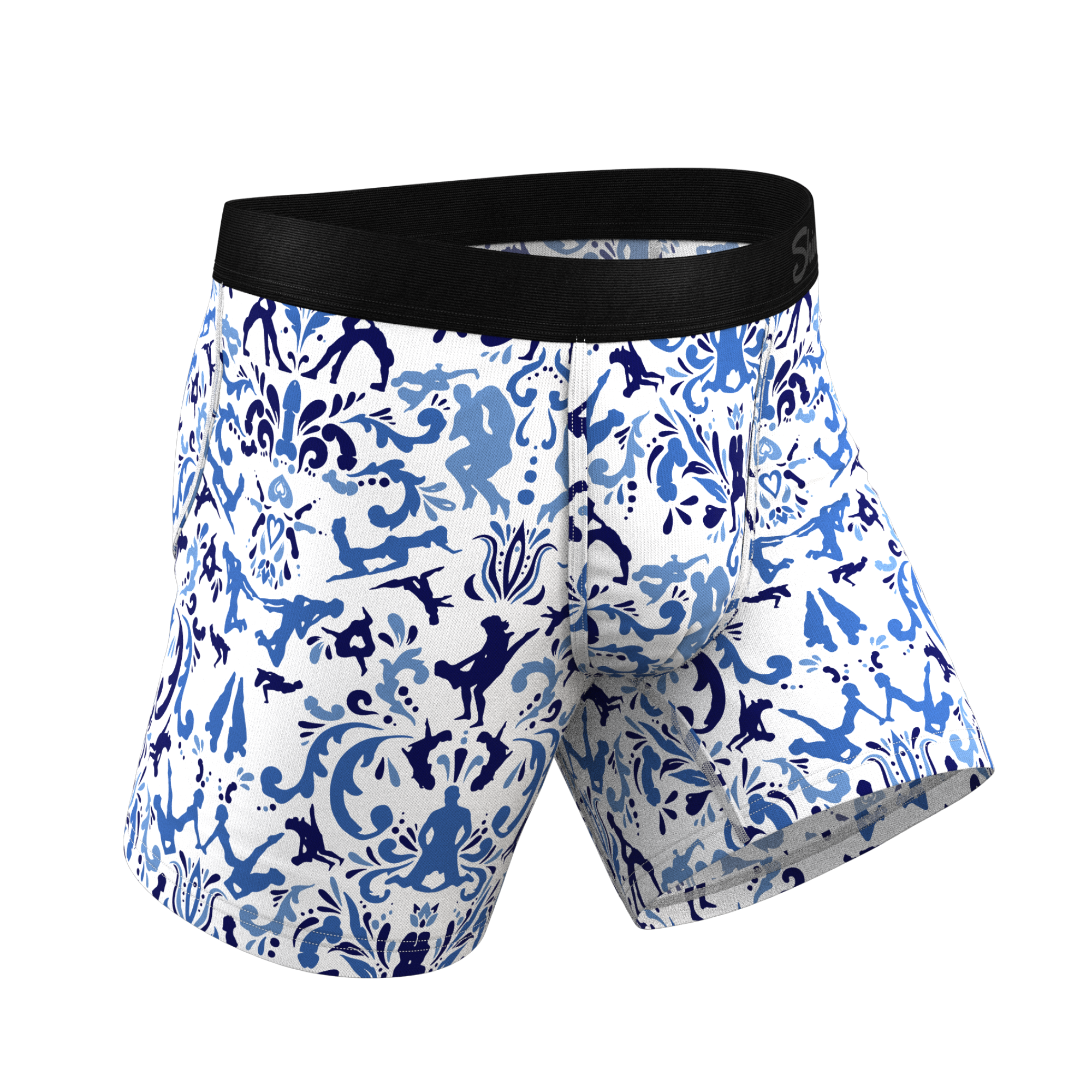 The Risqué Rorschach  | Blue Willow Ball Hammock® Pouch Underwear - Shinesty