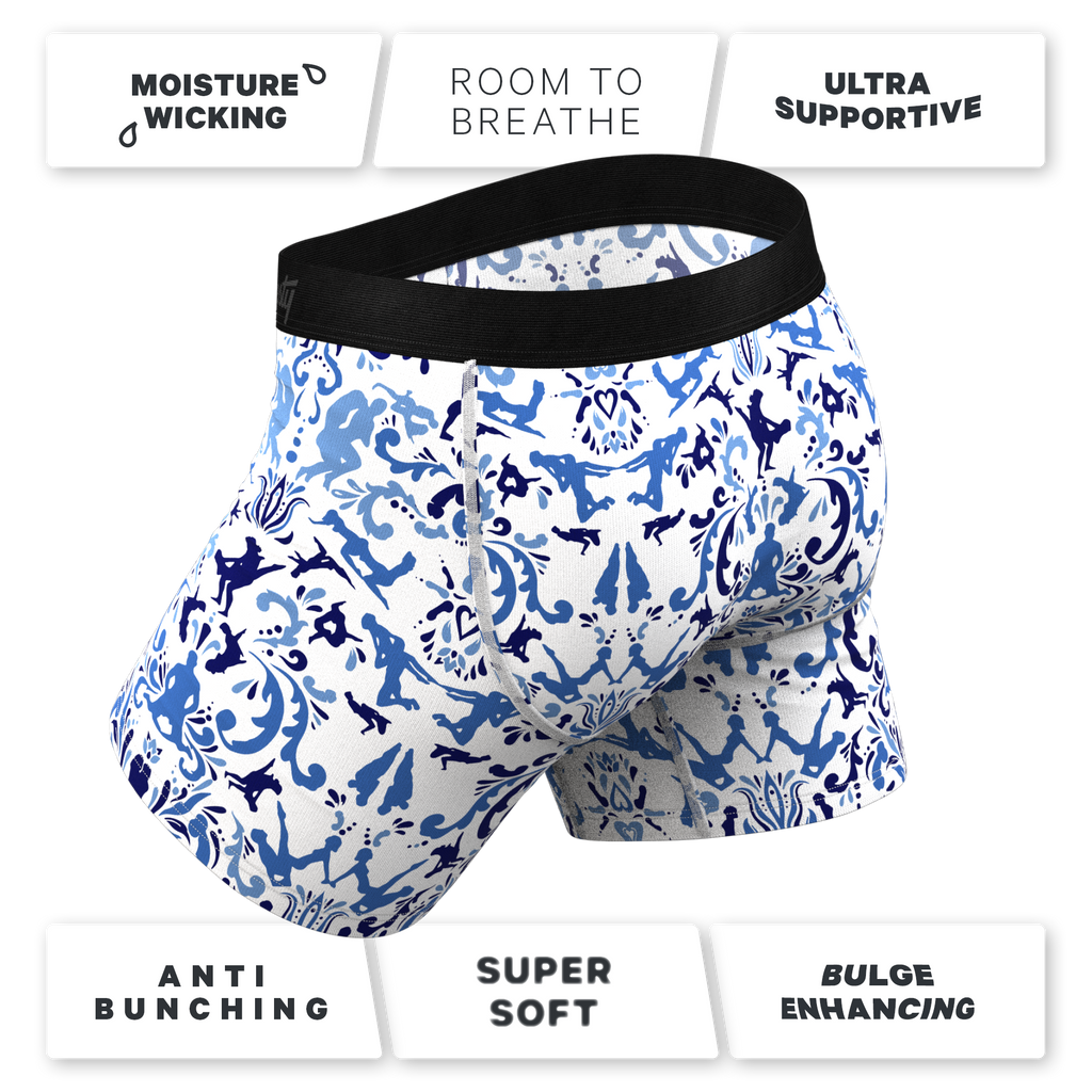 The Risqué Rorschach  | Blue Willow Ball Hammock® Pouch Underwear - Shinesty