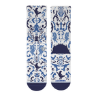 The Risqué Rorschach | Naughty Blue Willow Heel Hammock™ Crew Socks - Shinesty