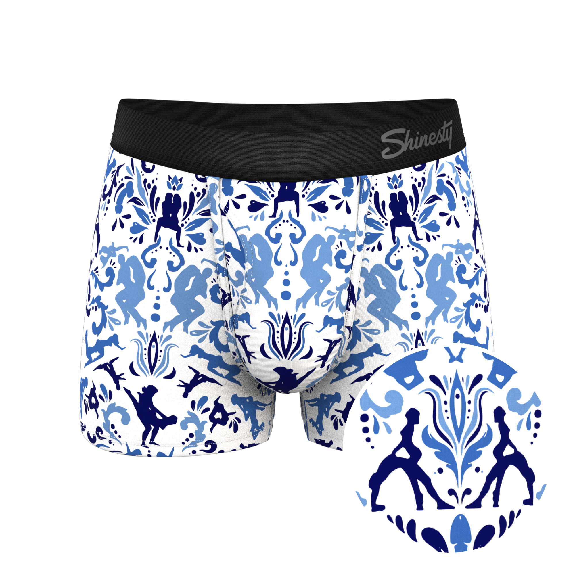 The Risqué Rorschach  | Blue Willow Ball Hammock® Pouch Trunks Underwear - Shinesty