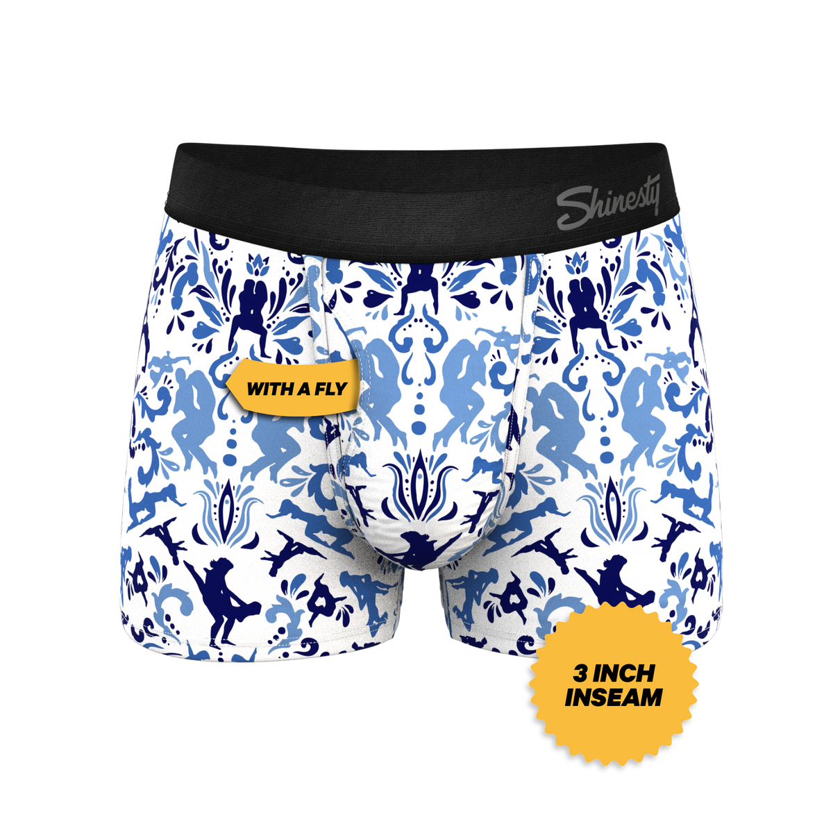 The Risqué Rorschach  | Blue Willow Ball Hammock® Pouch Trunks Underwear - Shinesty