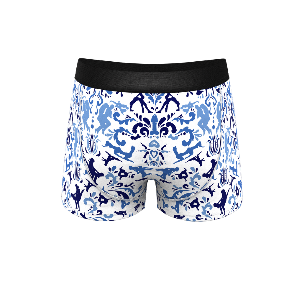The Risqué Rorschach  | Blue Willow Ball Hammock® Pouch Trunks Underwear - Shinesty
