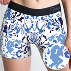 The Risqué Rorschach  | Blue Willow Women’s Boxers - Shinesty