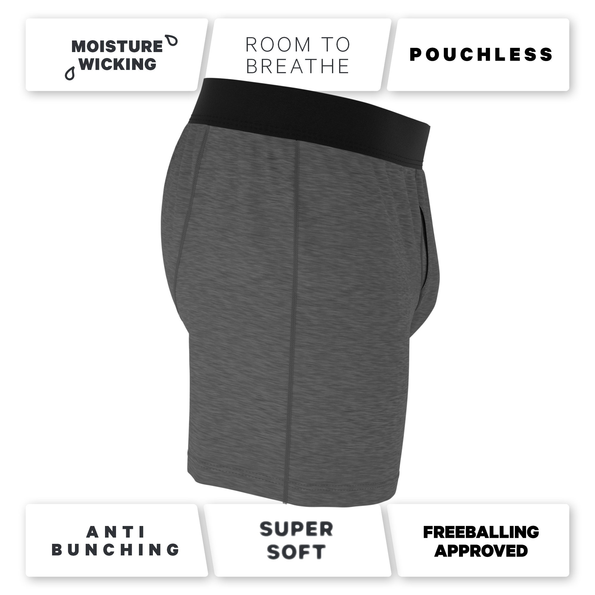 The Rock Solid | Mild Grey Boxers - Shinesty