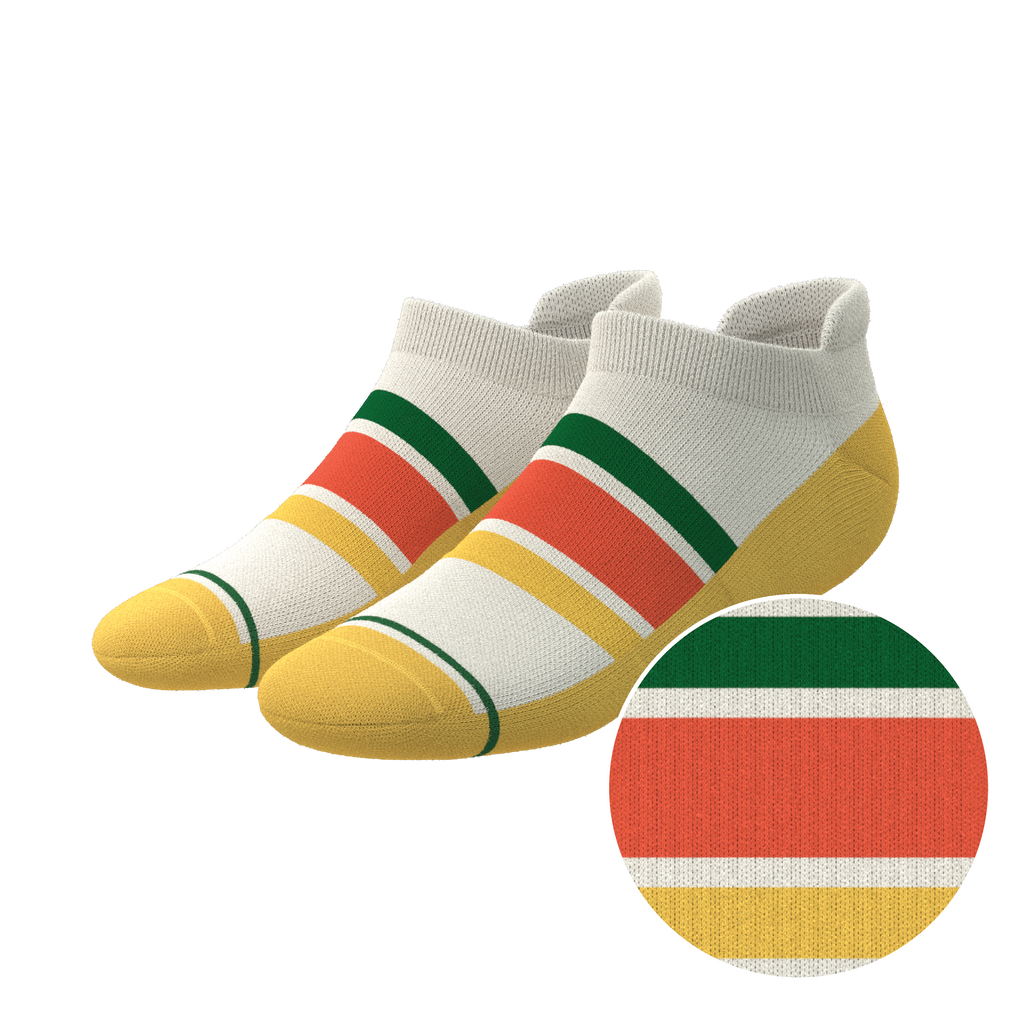 The Roller Rink | Retro Stripes Heel Hammock™ Ankle Socks - Shinesty