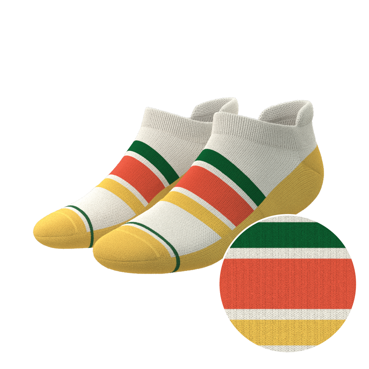 The Roller Rink | Retro Stripes Heel Hammock™ Ankle Socks - Shinesty