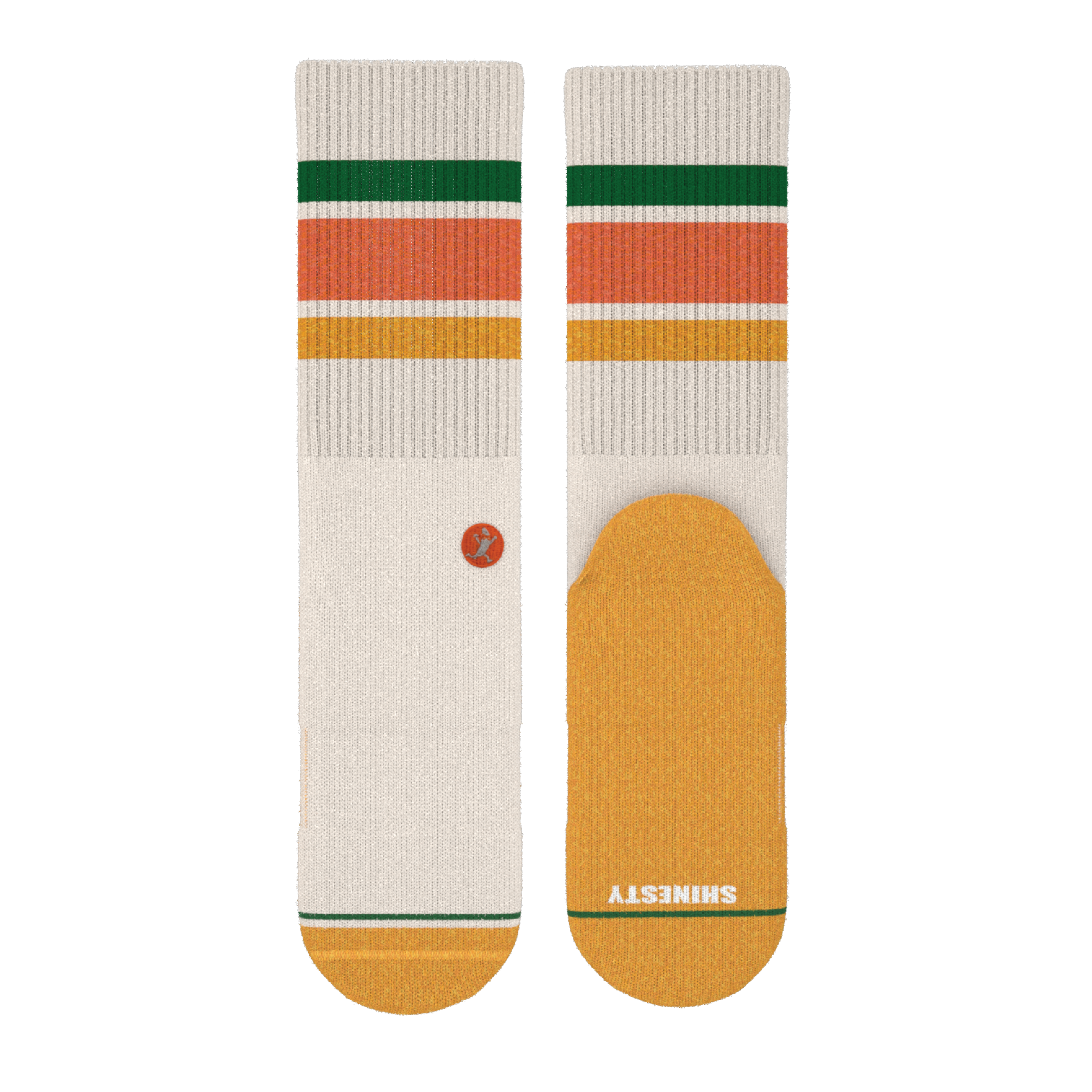 The Roller Rink | Retro Stripes Heel Hammock™ Crew Socks - Shinesty