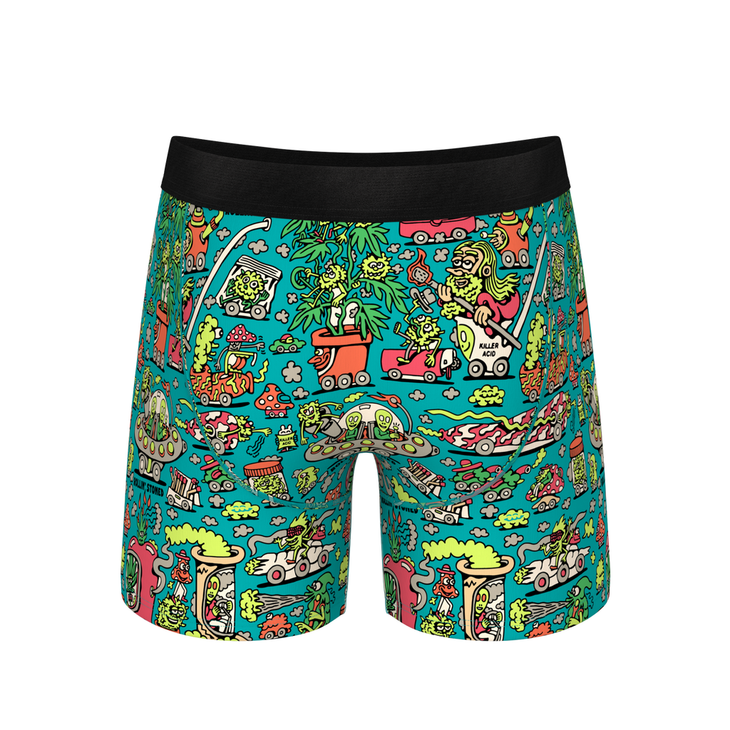 The Rolling Stoned | Shinesty x Killer Acid Ball Hammock® Pouch Underwear With Fly - Shinesty