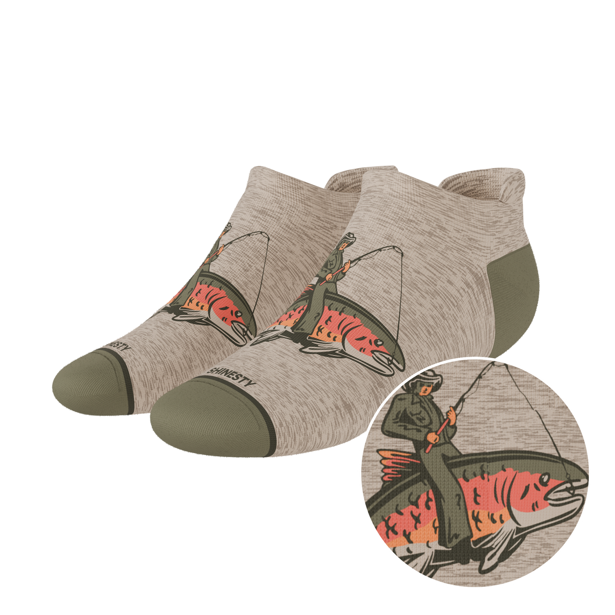 The Rowdy Angler | Fish Cowboy Heel Hammock™ Ankle Socks - Shinesty
