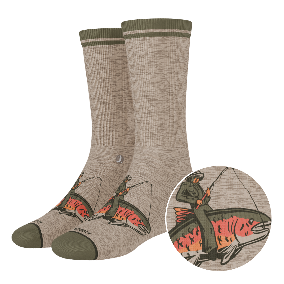 The Rowdy Angler | Fish Cowboy Heel Hammock™ Crew Socks - Shinesty